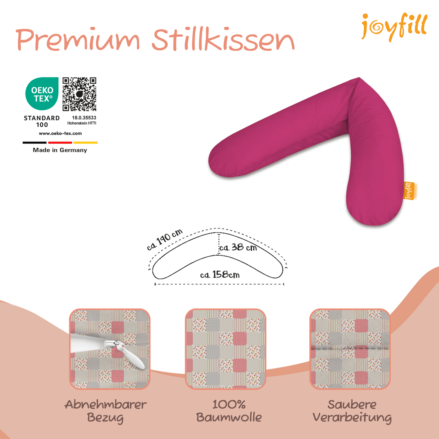 Joyfill Stillkissen (190cm) mit BioFoam - Joyfill