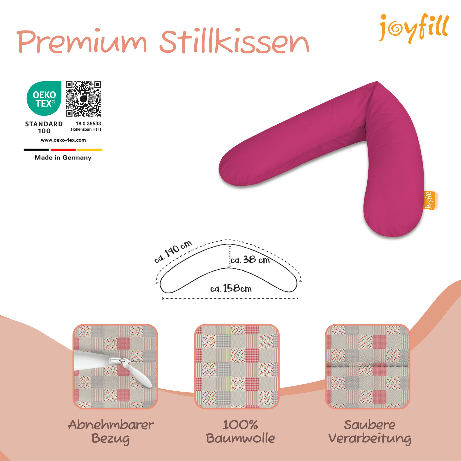 Joyfill Stillkissen (190cm) mit BioFoam - Joyfill