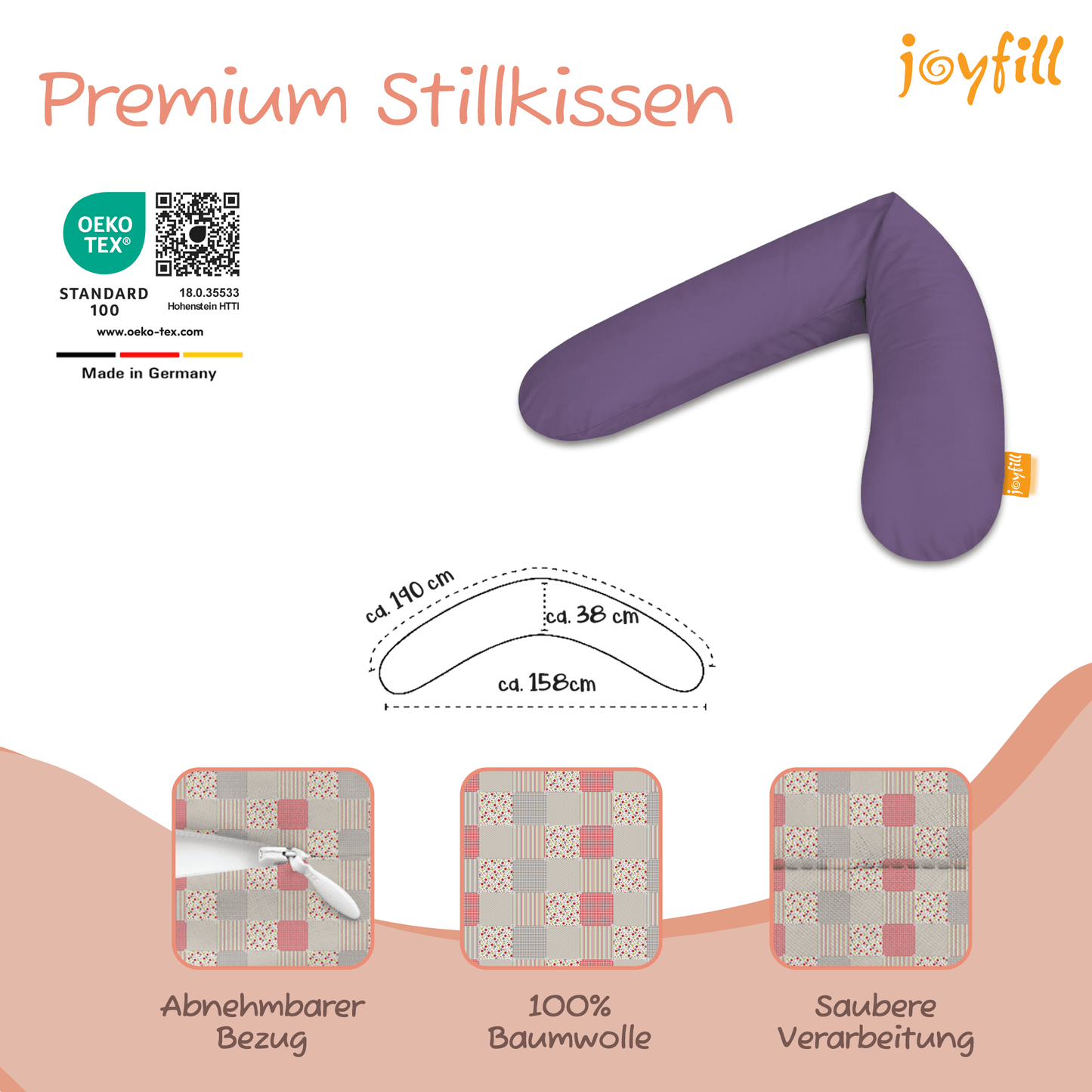 Joyfill Stillkissen (190cm) mit BioFoam - Joyfill