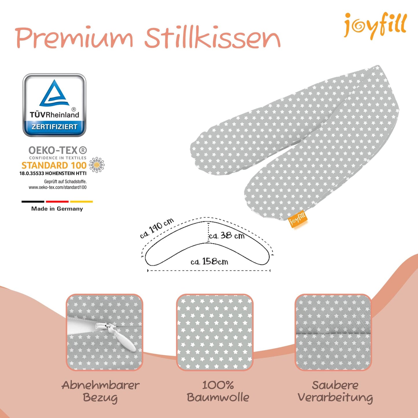 Joyfill Stillkissen (190cm) mit BioFoam - Joyfill