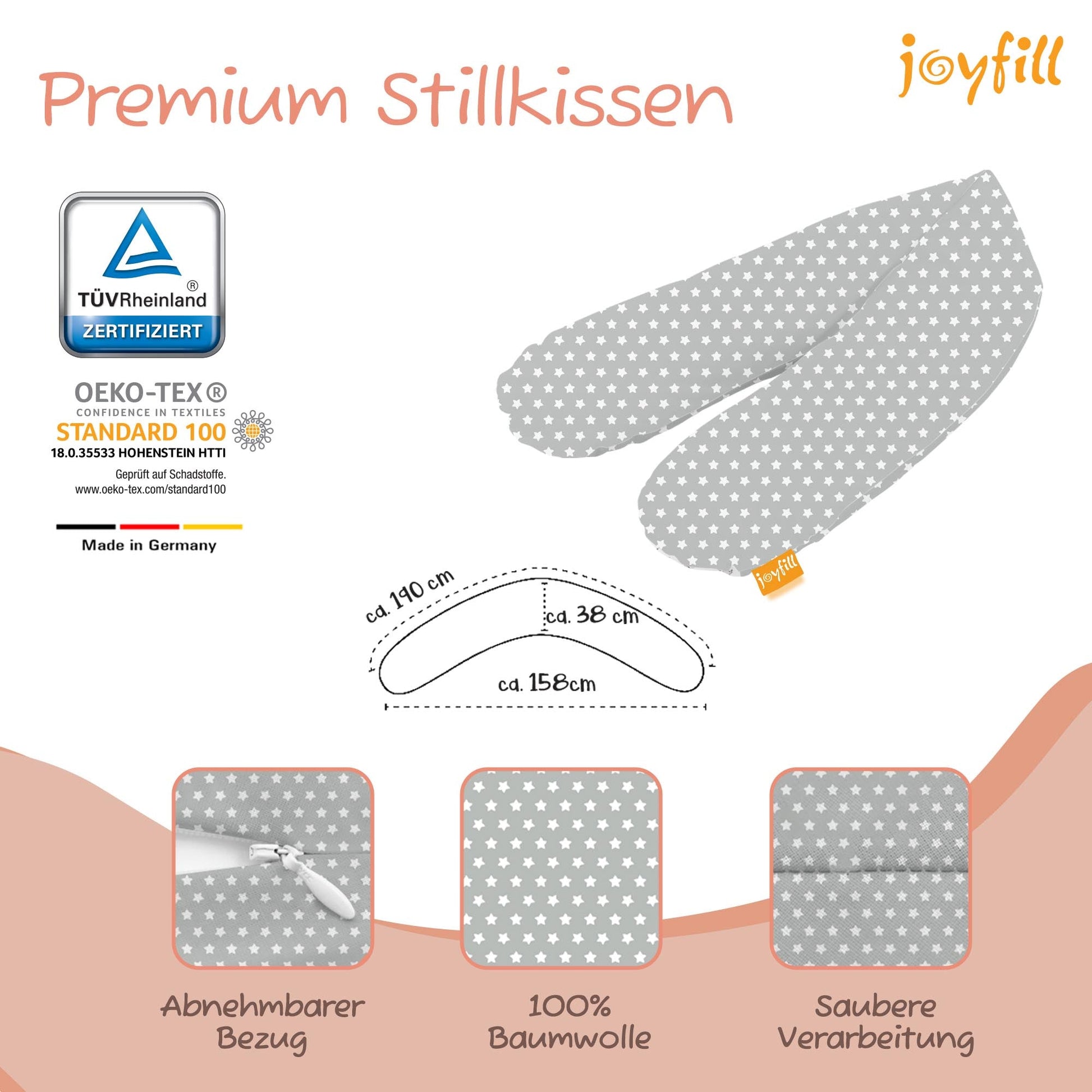 Joyfill Stillkissen (190cm) mit BioFoam - Joyfill