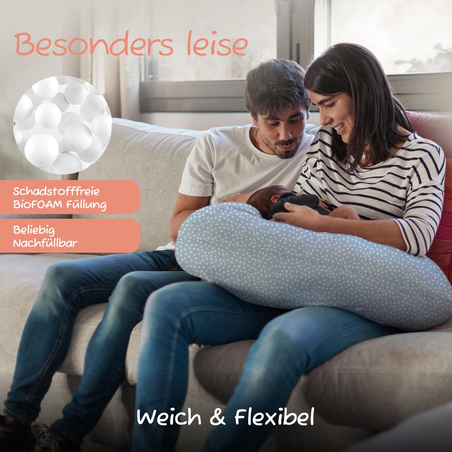 Joyfill Stillkissen (190cm) mit BioFoam - Joyfill