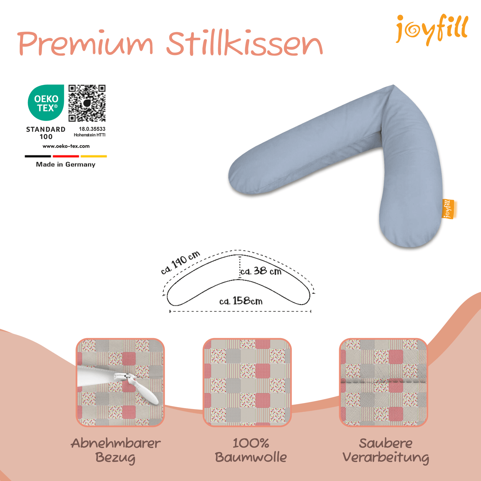 Joyfill Stillkissen (190cm) mit BioFoam - Joyfill