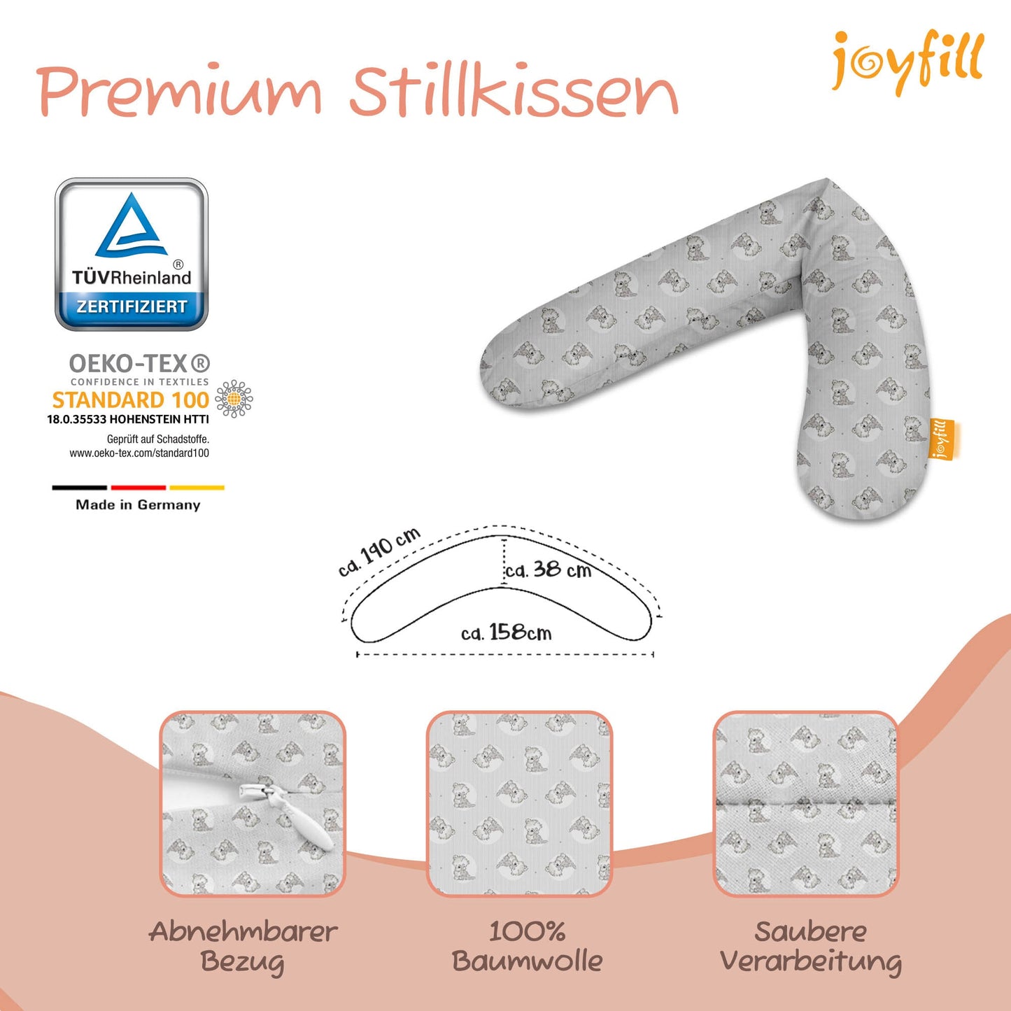 Joyfill Stillkissen (190cm) mit BioFoam - Joyfill