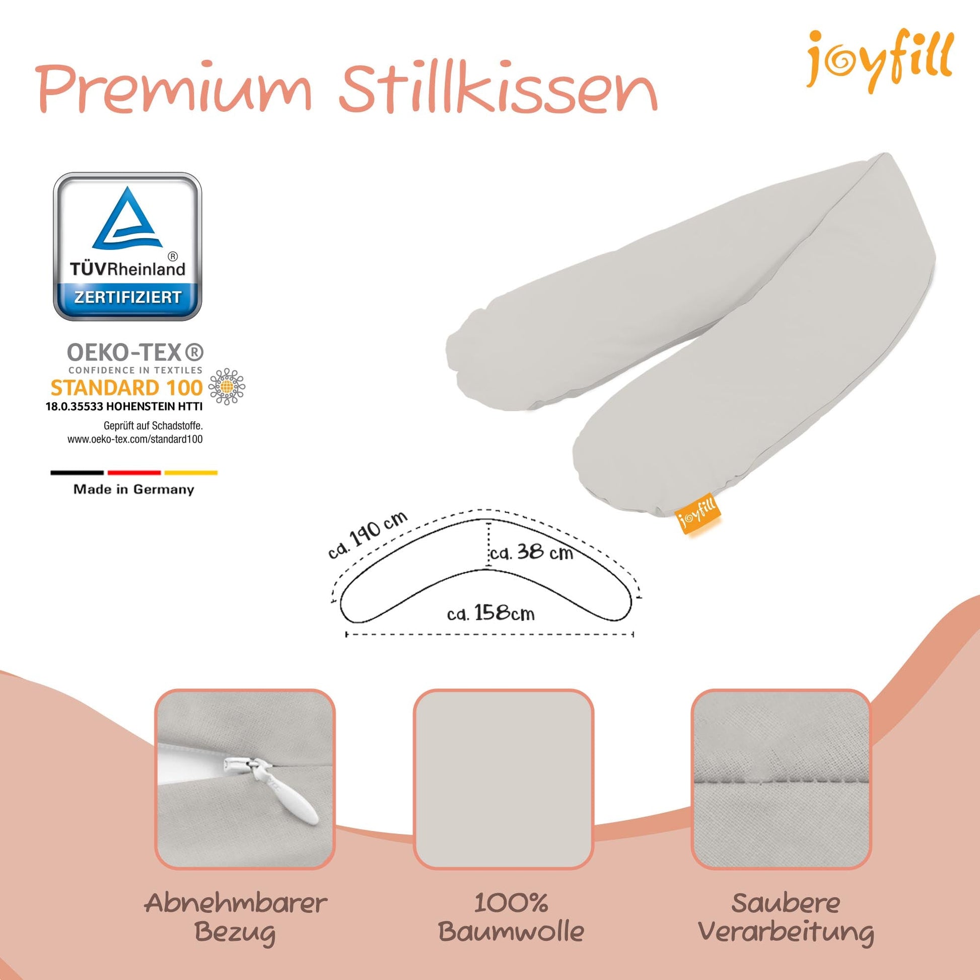 Joyfill Stillkissen (190cm) mit BioFoam - Joyfill