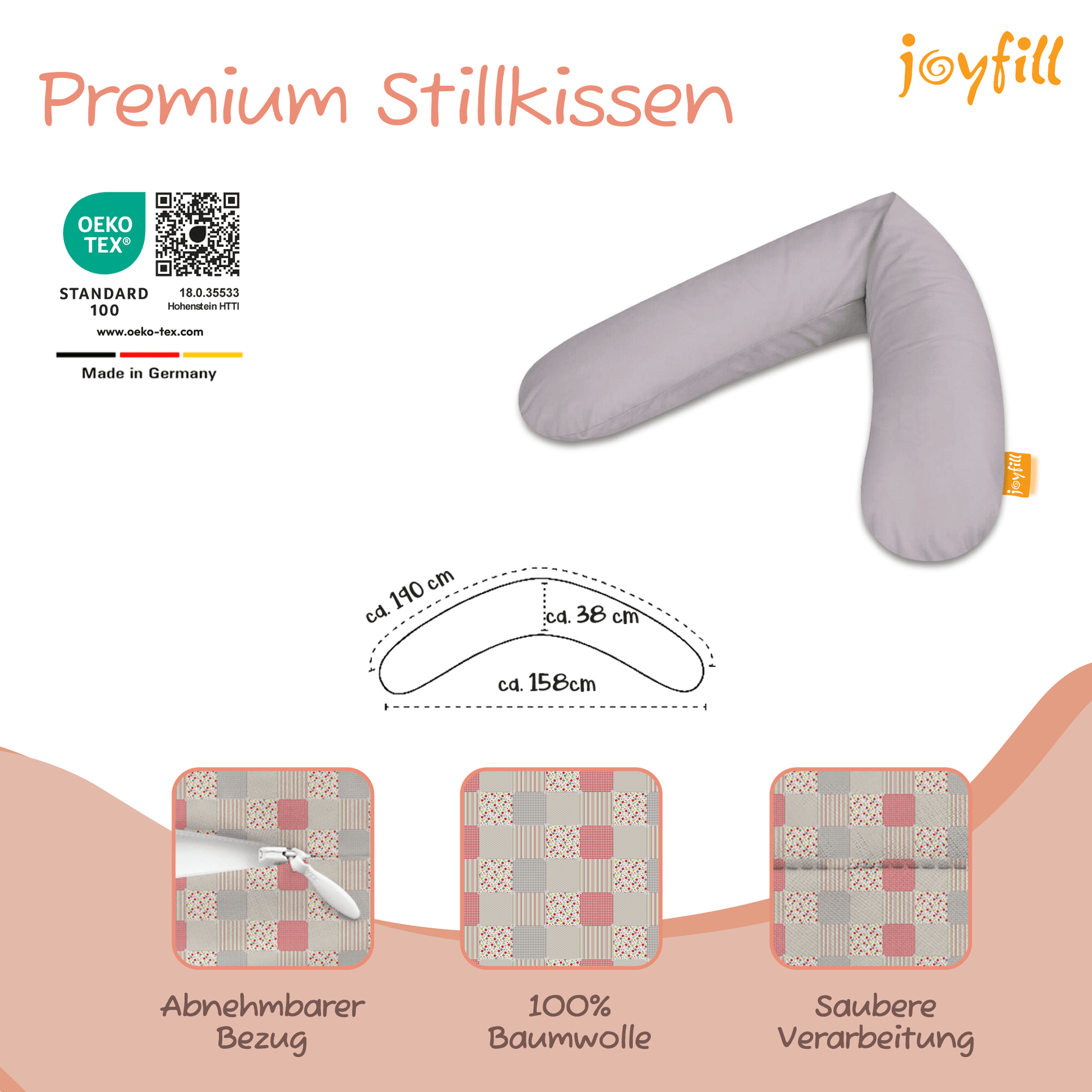 Joyfill Stillkissen (190cm) mit BioFoam - Joyfill
