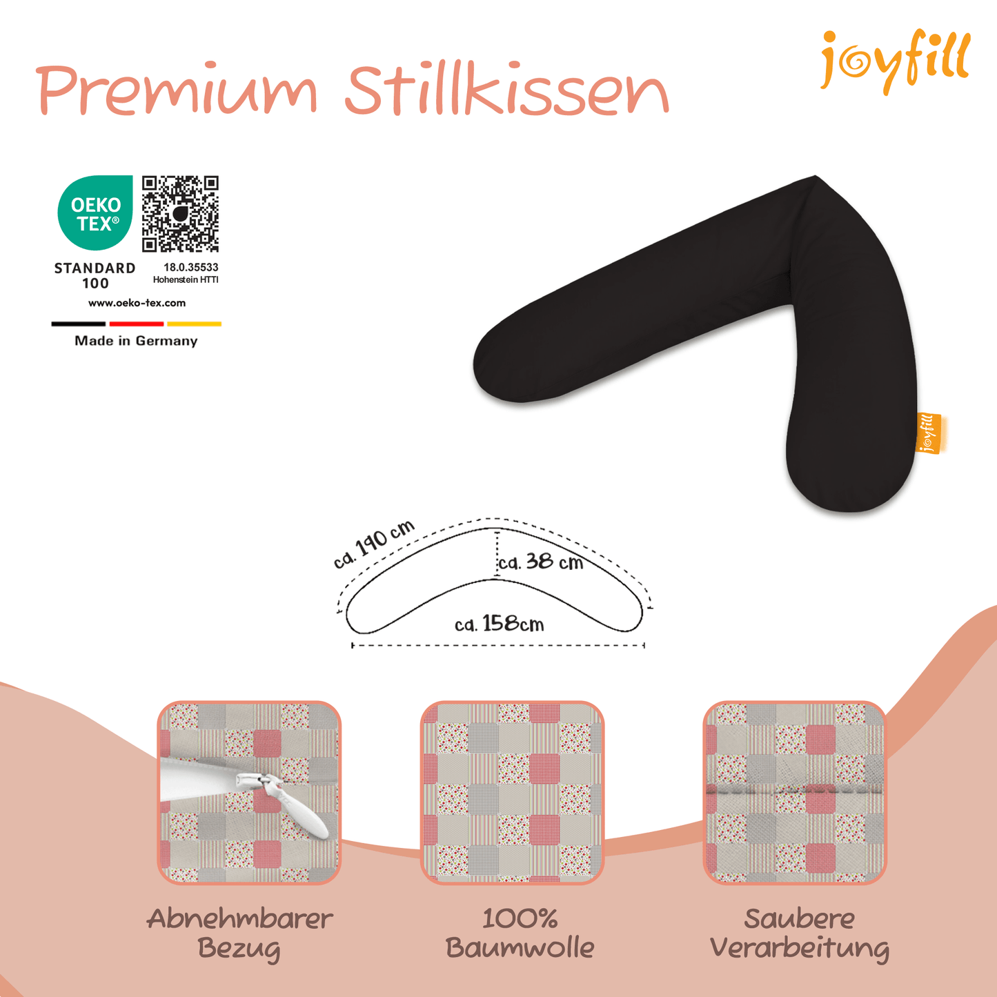 Joyfill Stillkissen (190cm) mit BioFoam - Joyfill