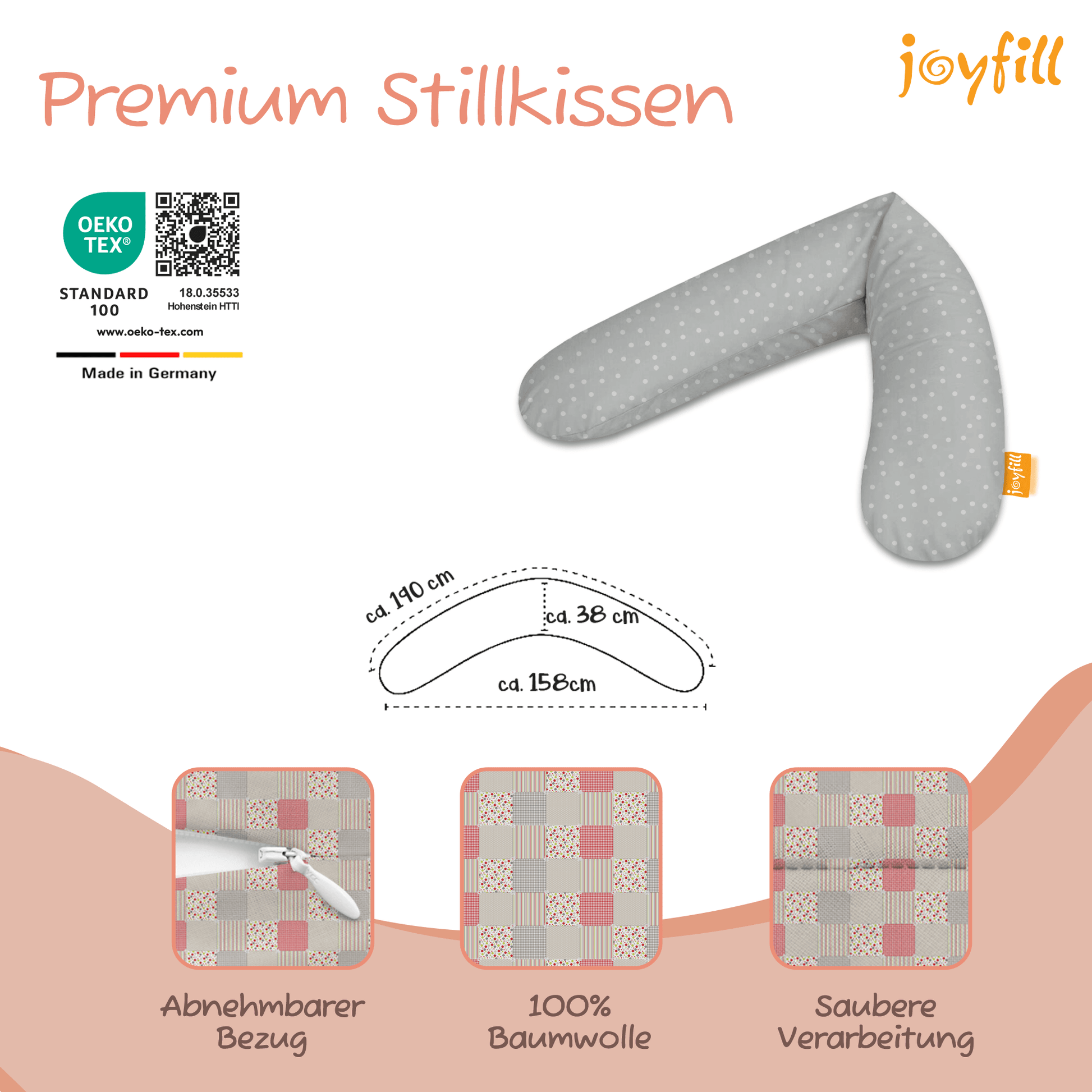 Joyfill Stillkissen (190cm) mit BioFoam - Joyfill