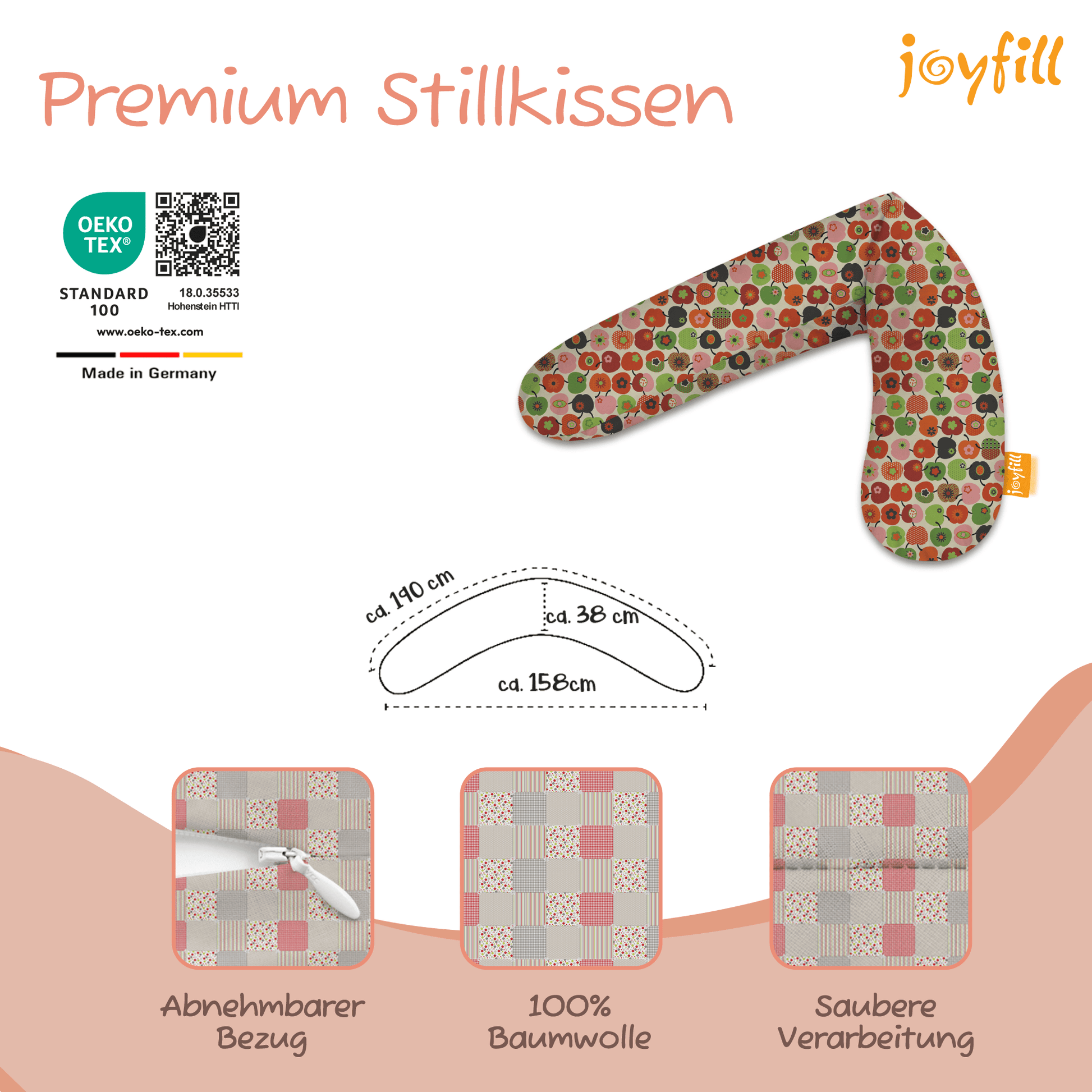 Joyfill Stillkissen (190cm) mit BioFoam - Joyfill