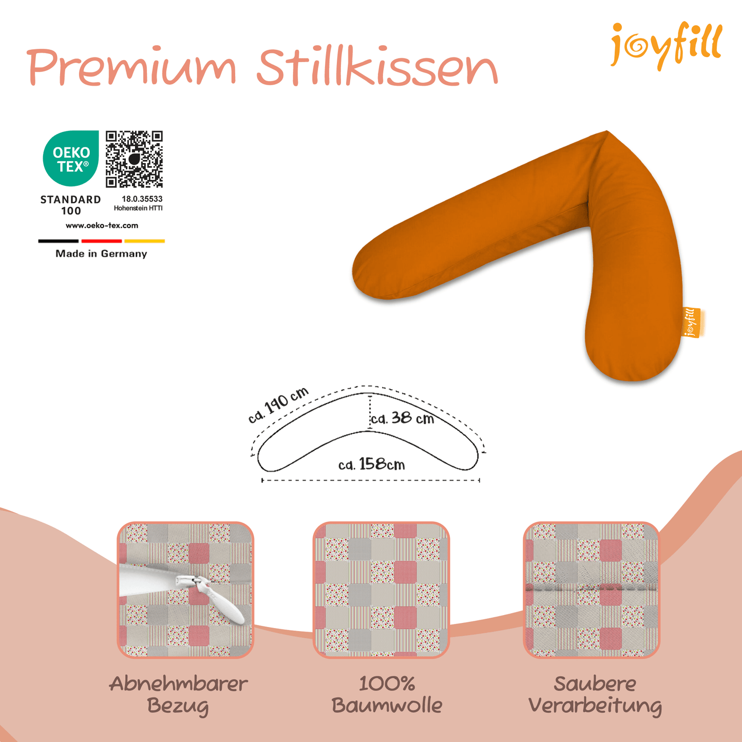 Joyfill Stillkissen (190cm) mit BioFoam - Joyfill