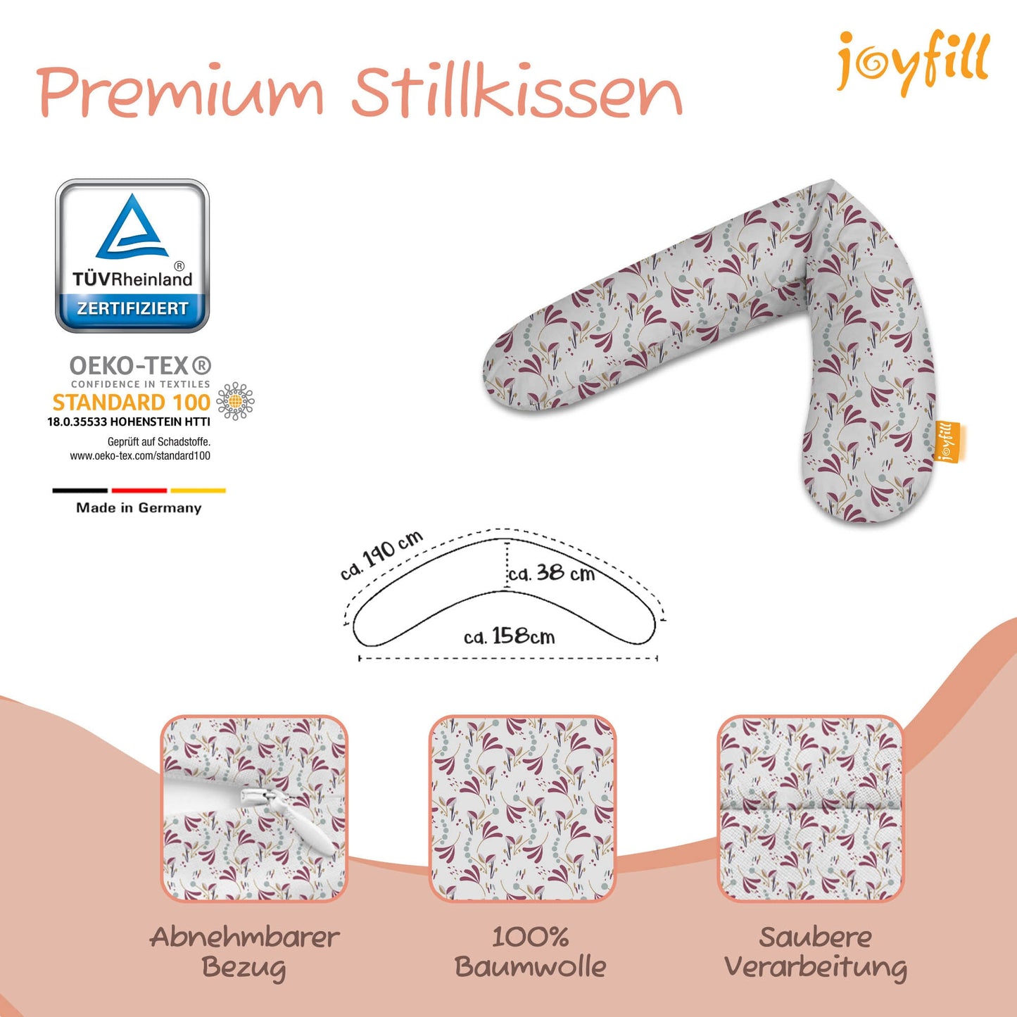 Joyfill Stillkissen (190cm) mit BioFoam - Joyfill