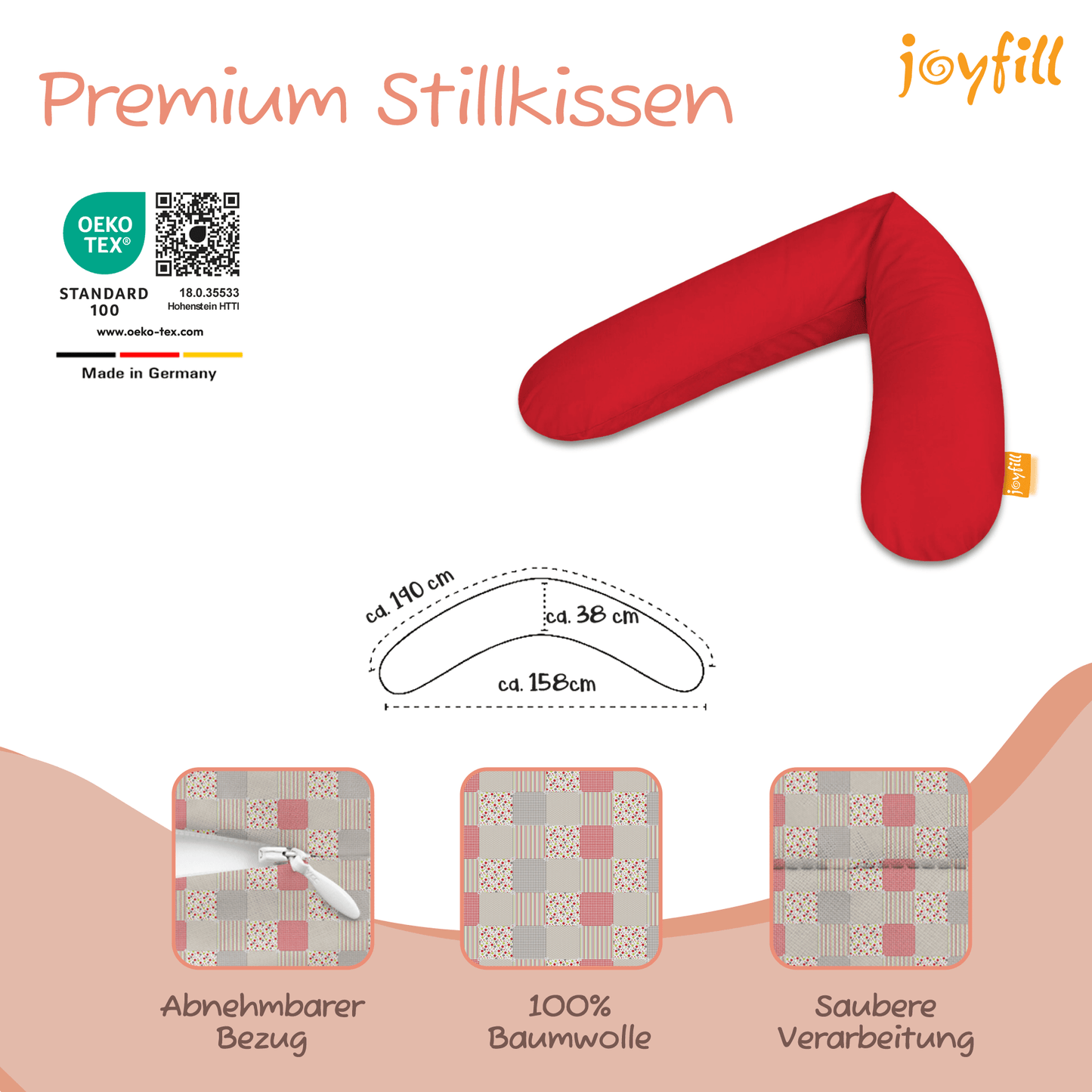 Joyfill Stillkissen (190cm) mit BioFoam - Joyfill