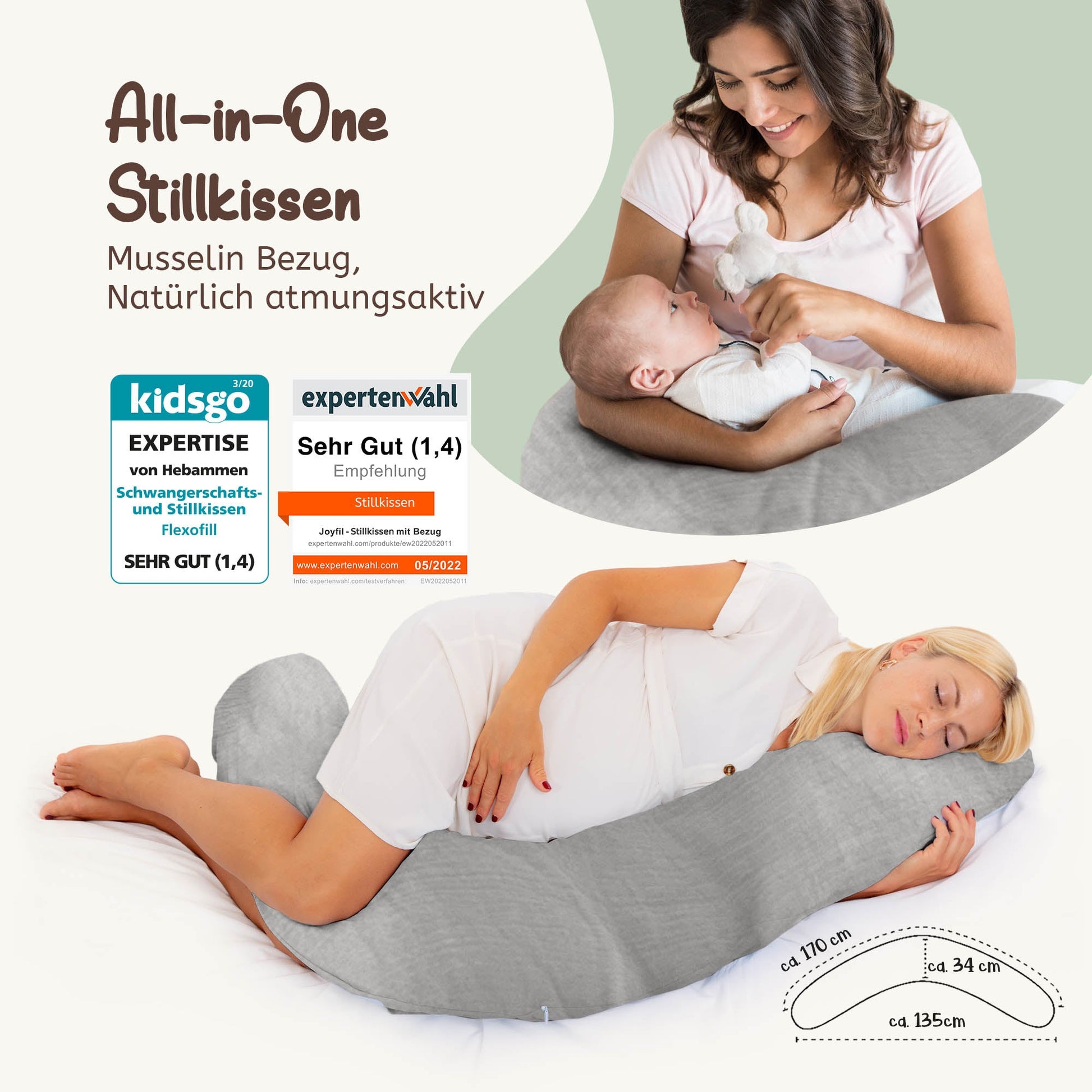 joyfill Stillkissen I Von Hebammen Getestet I Flüsterleise Füllung - Joyfill