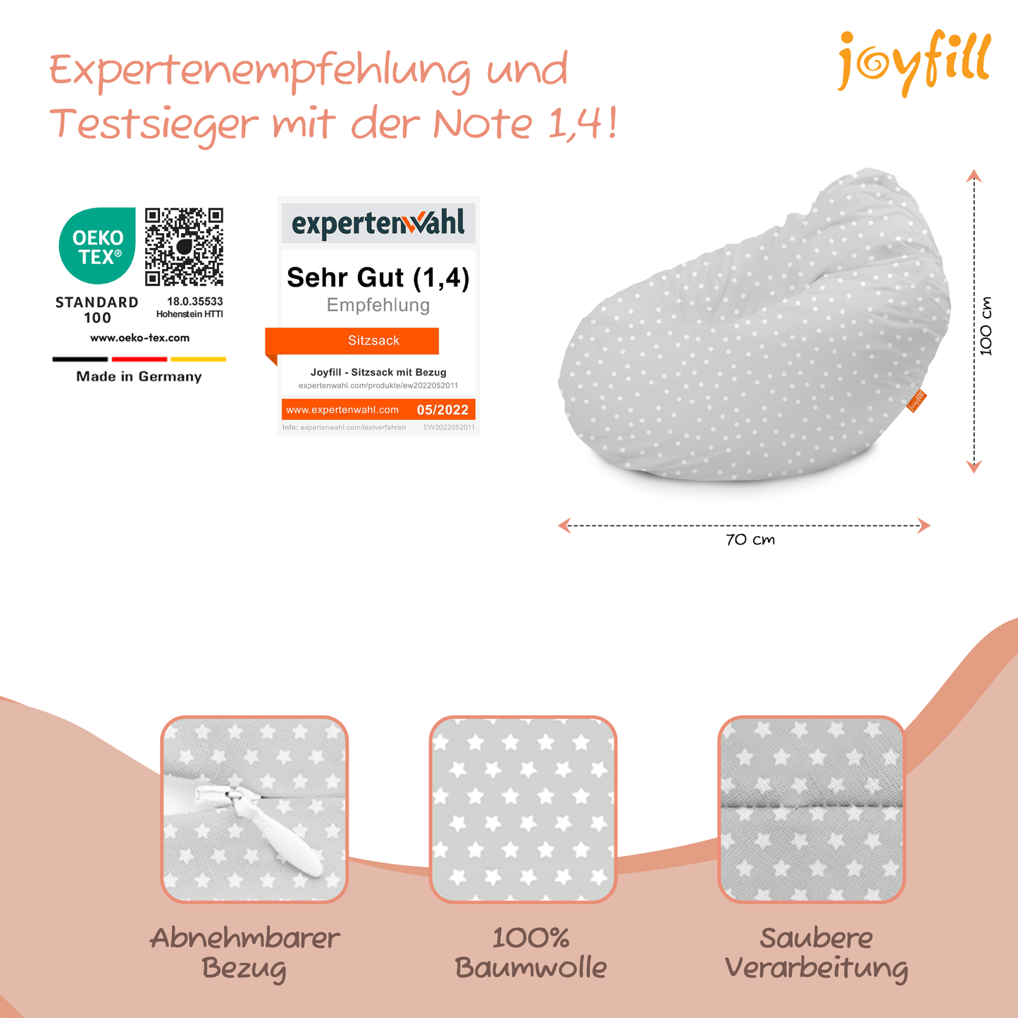 Sitzsack für Groß und Klein (BioFoam gefüllt | 240 L) - Joyfill