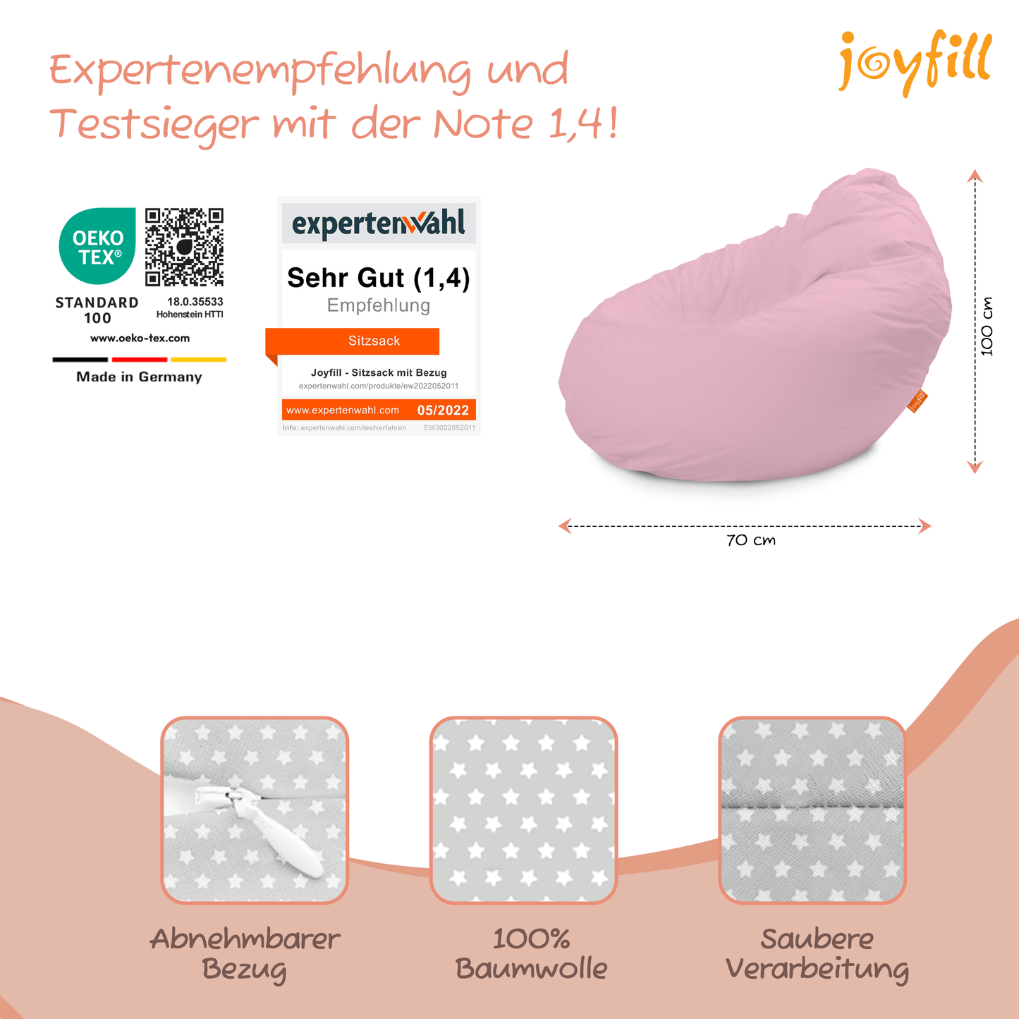 Sitzsack für Groß und Klein (BioFoam gefüllt | 240 L) - Joyfill
