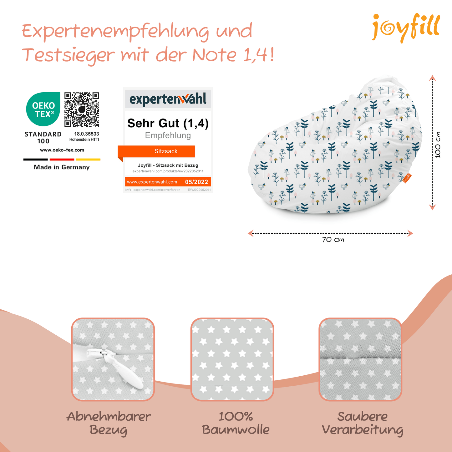 Sitzsack für Groß und Klein (BioFoam gefüllt | 240 L) - Joyfill