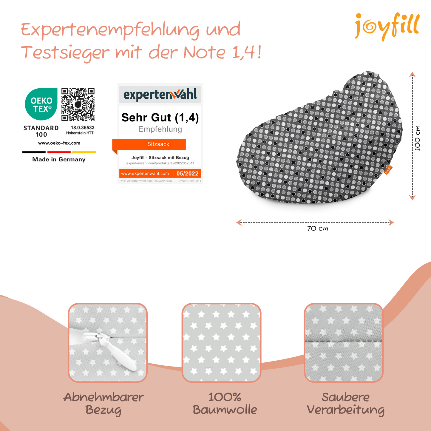 Sitzsack für Groß und Klein (BioFoam gefüllt | 240 L) - Joyfill