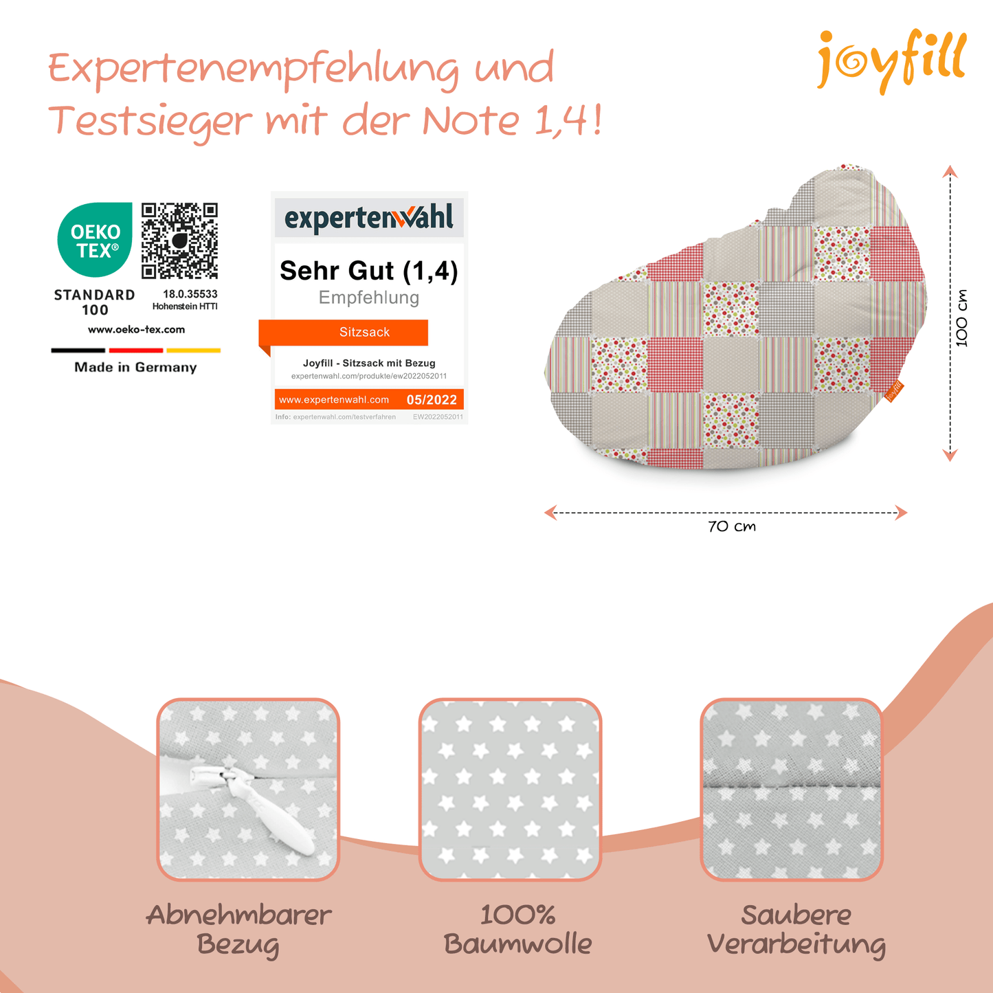 Sitzsack für Groß und Klein (BioFoam gefüllt | 240 L) - Joyfill