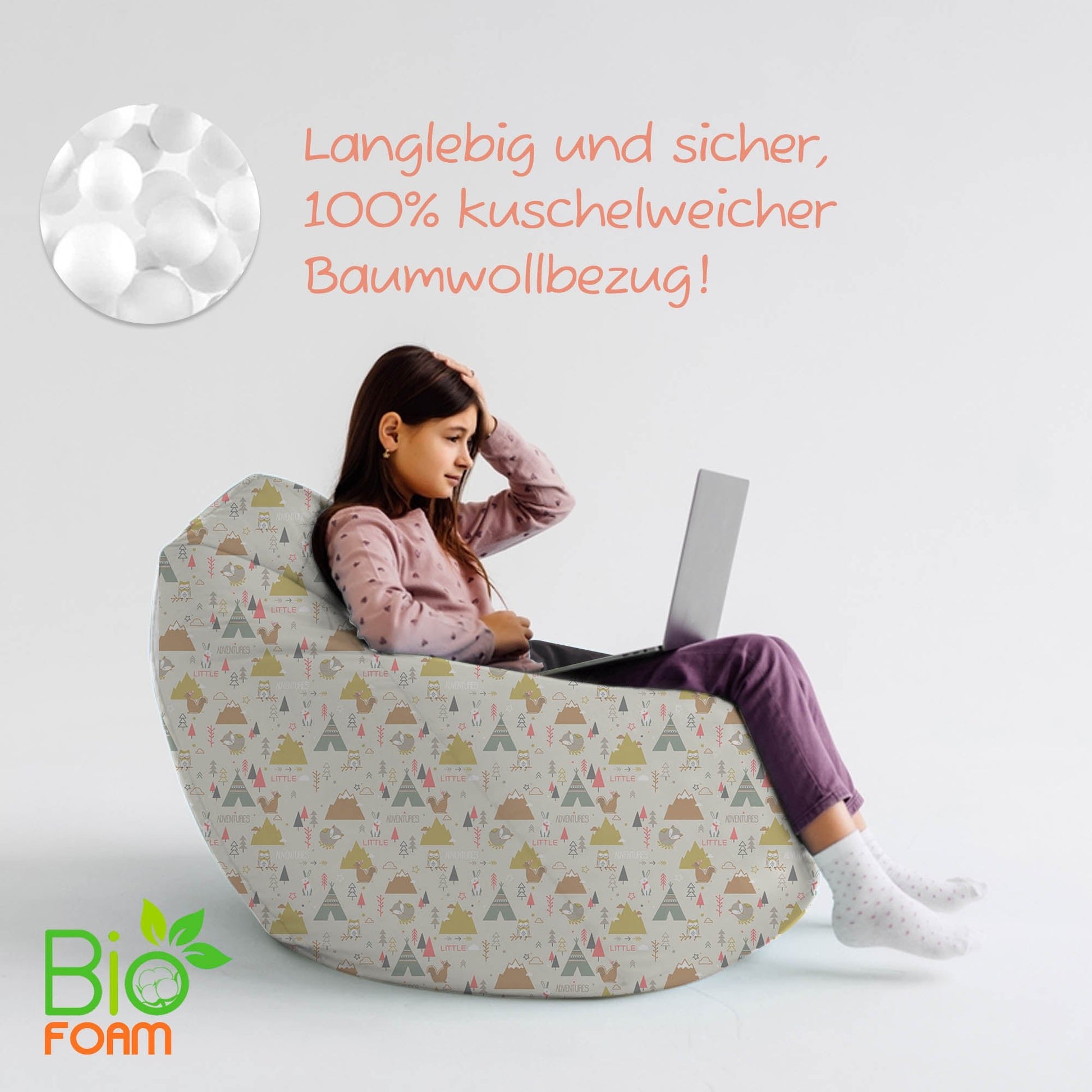 Sitzsack für Groß und Klein (BioFoam gefüllt | 240 L) - Joyfill