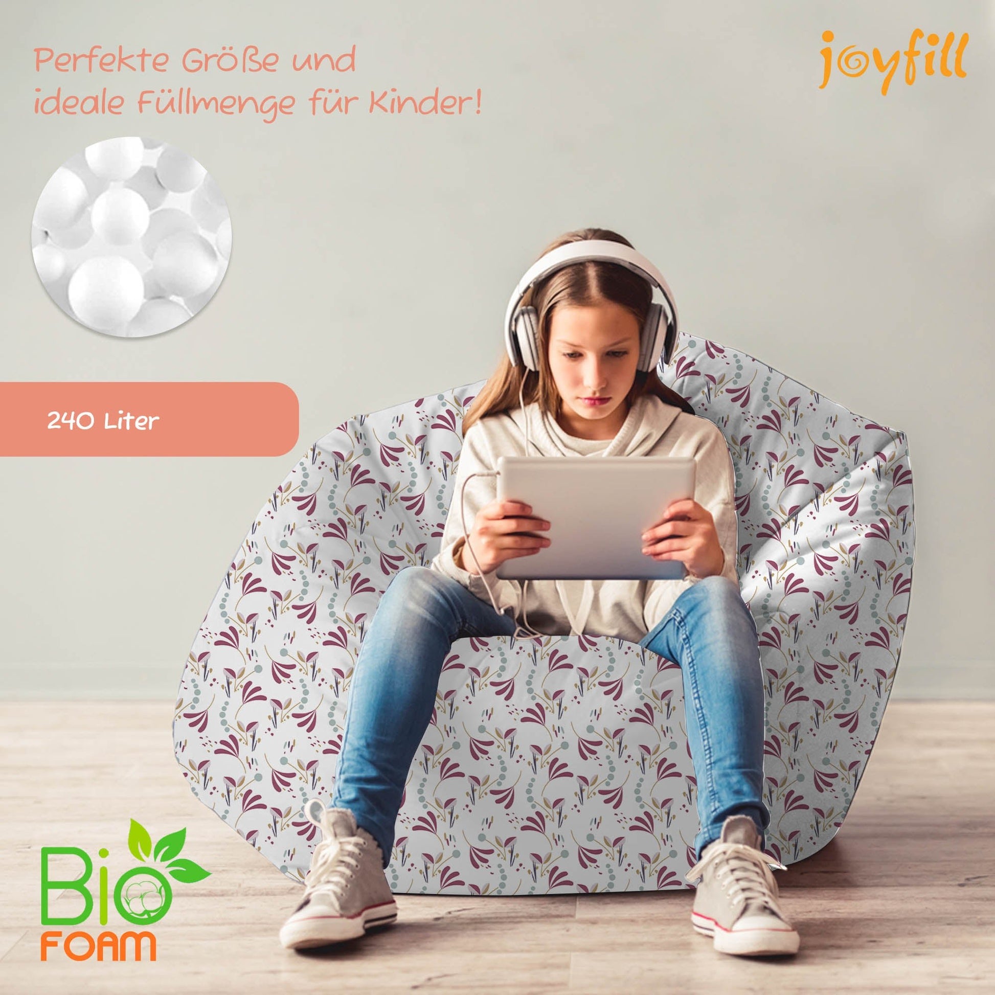 Sitzsack für Groß und Klein (BioFoam gefüllt | 240 L) - Joyfill