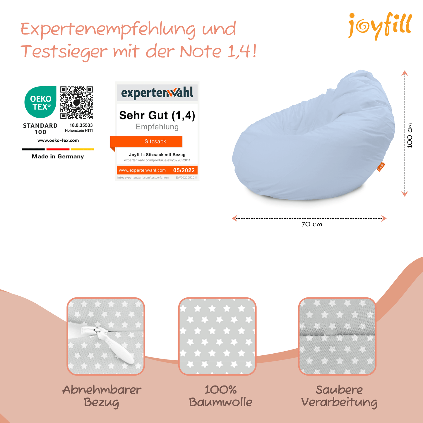 Sitzsack für Groß und Klein (BioFoam gefüllt | 240 L) - Joyfill
