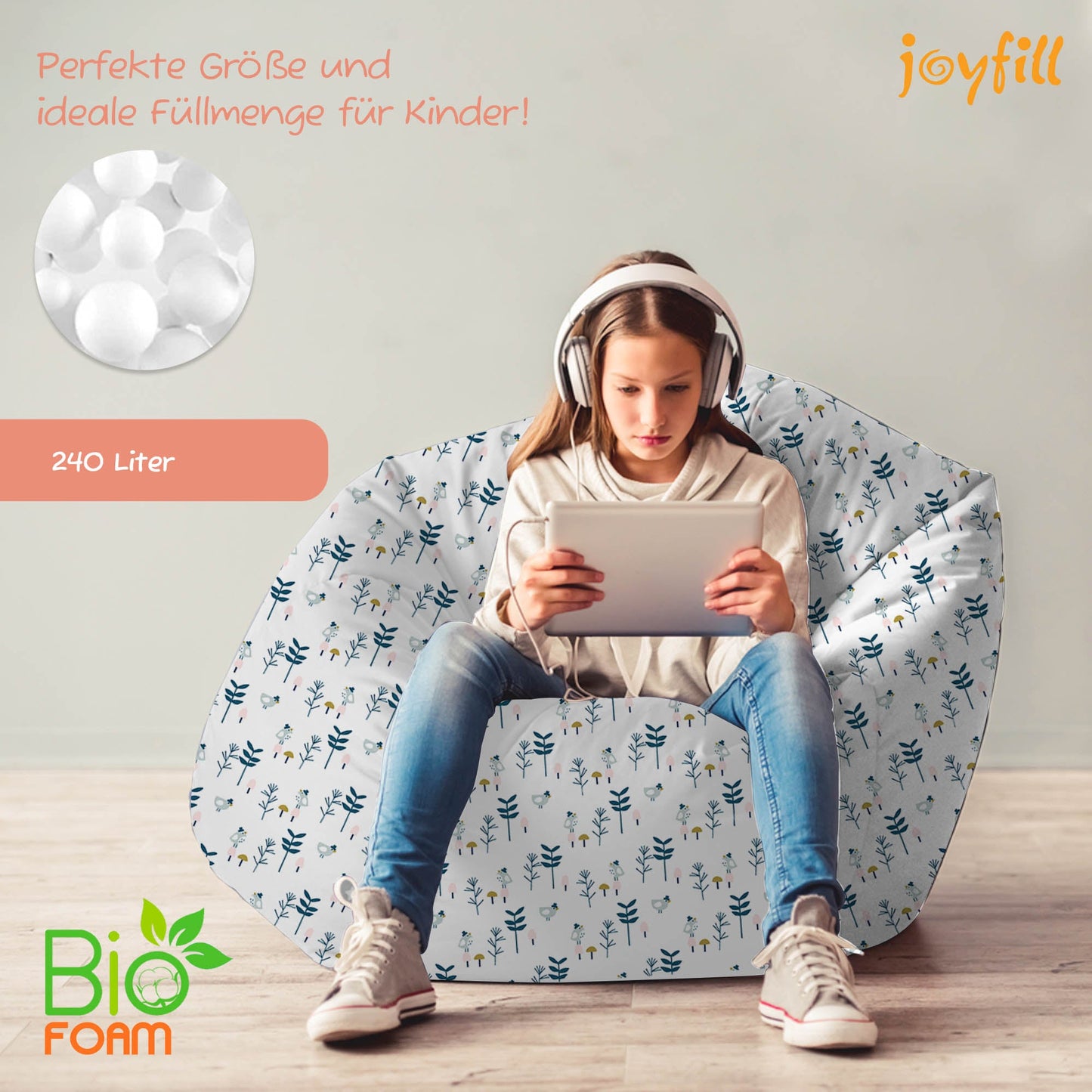 Sitzsack für Groß und Klein (BioFoam gefüllt | 240 L) - Joyfill