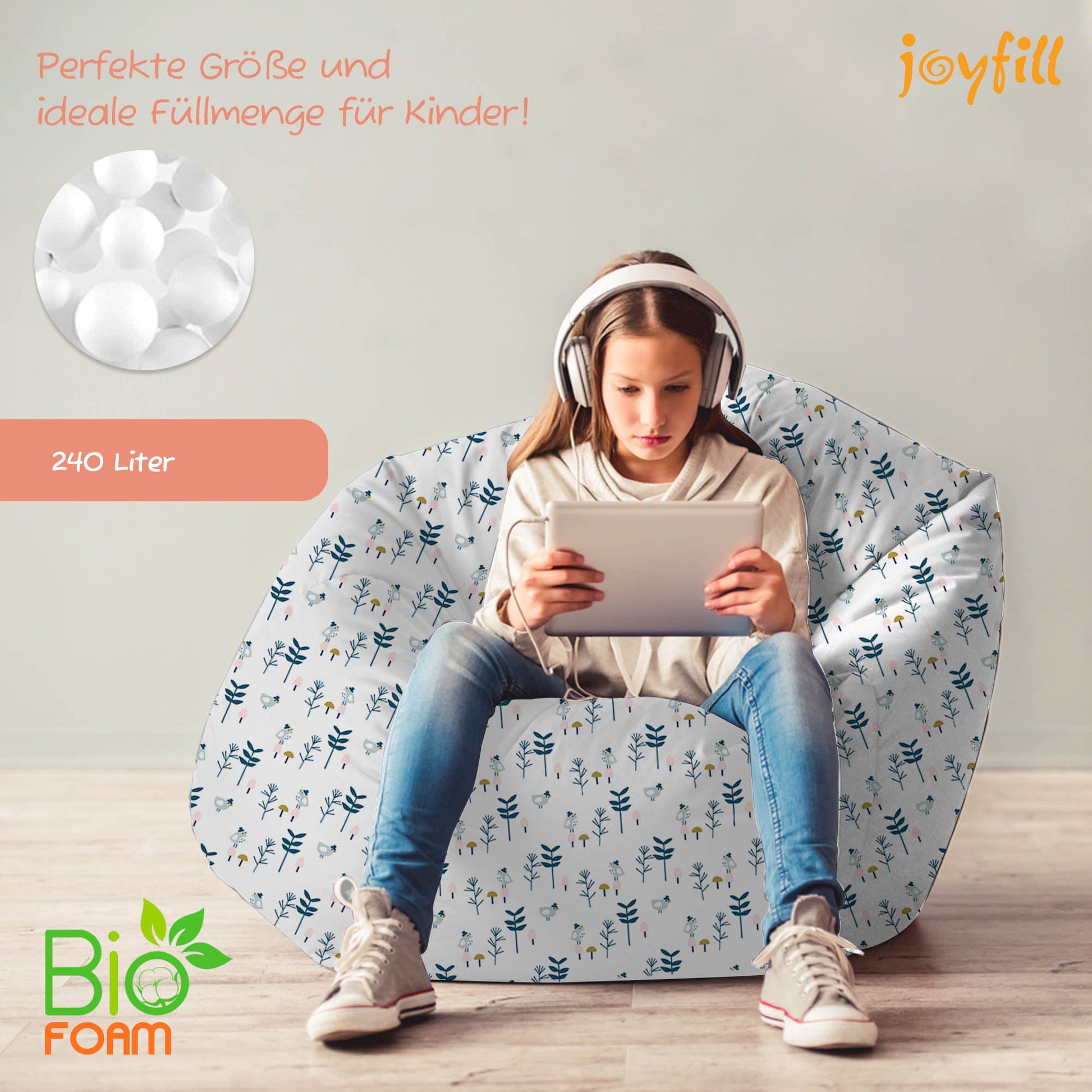 Sitzsack für Groß und Klein (BioFoam gefüllt | 240 L) - Joyfill