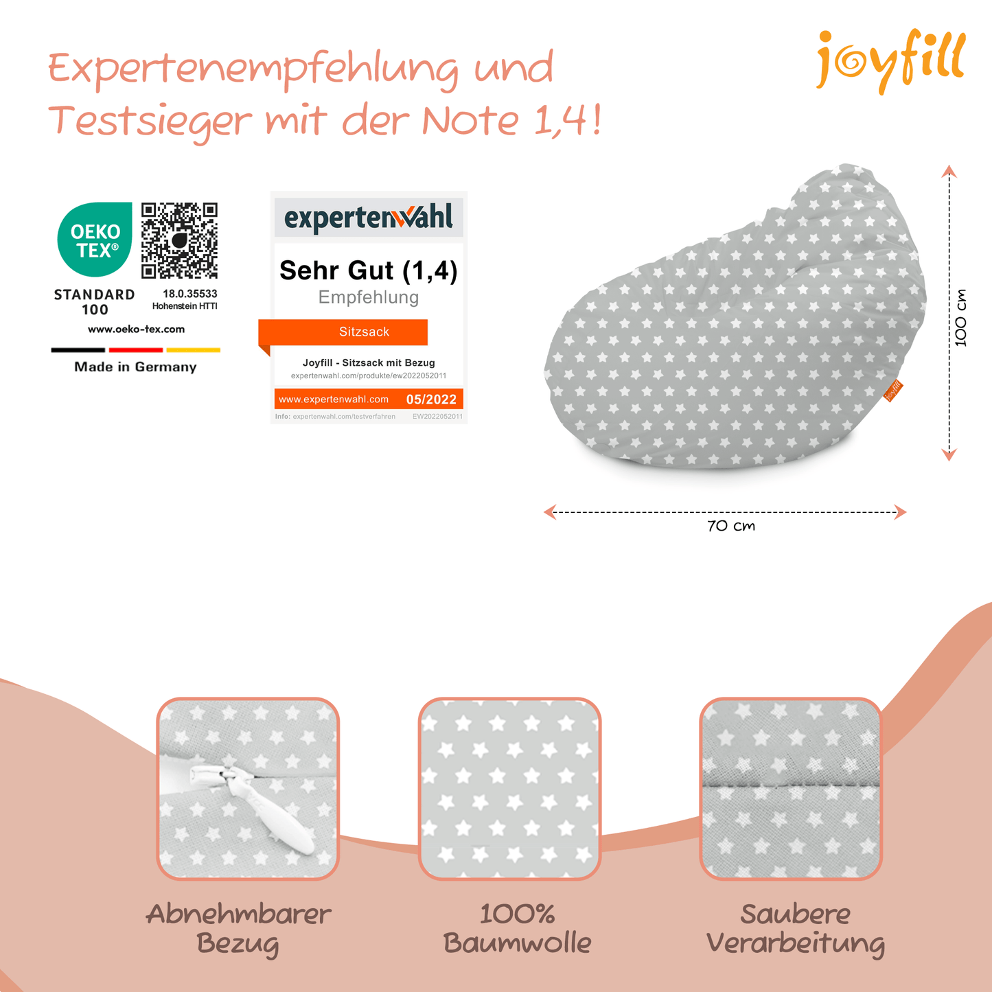 Sitzsack für Groß und Klein (BioFoam gefüllt | 240 L) - Joyfill