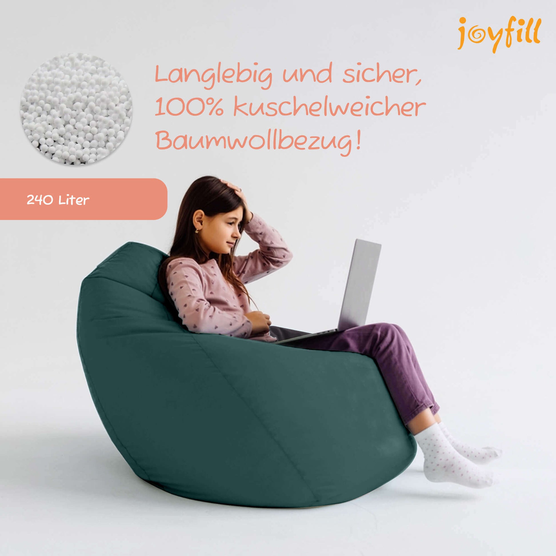 Sitzsack für Groß und Klein (EPS gefüllt | 240L) - Joyfill
