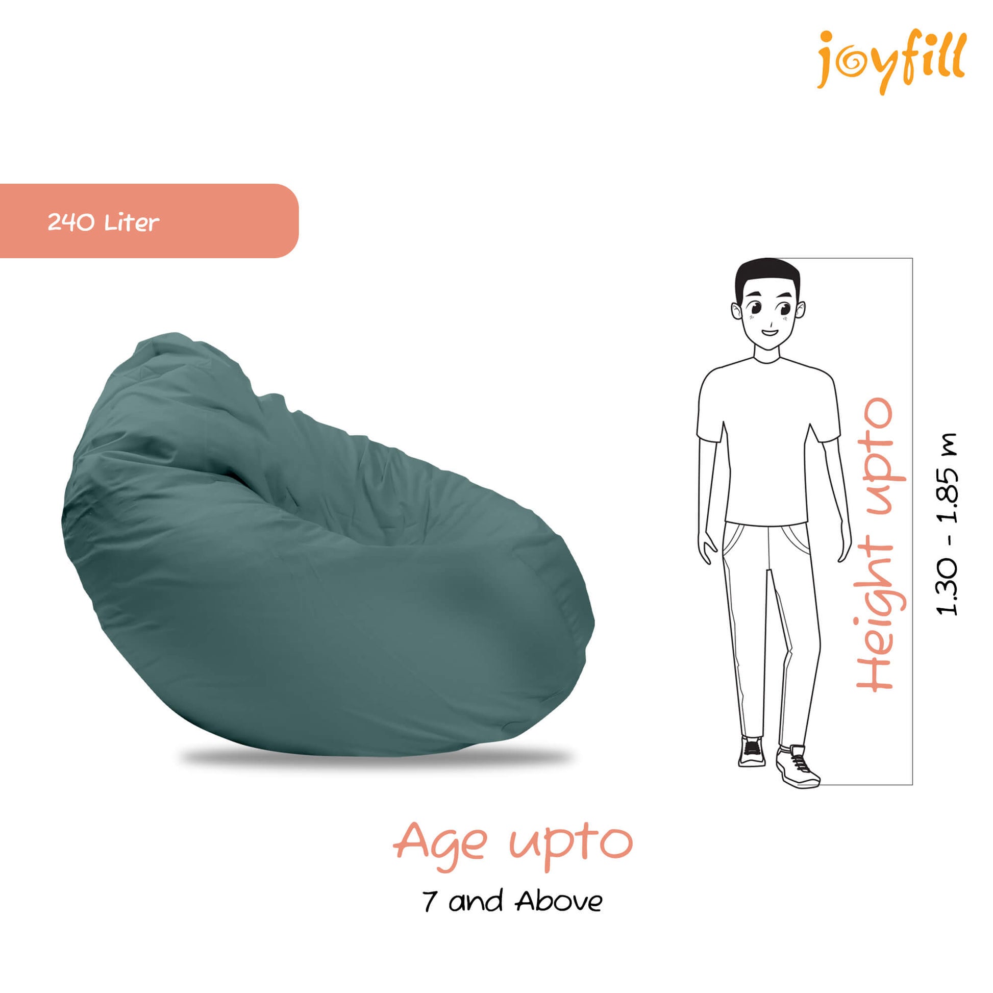 Sitzsack für Groß und Klein (EPS gefüllt | 240L) - Joyfill