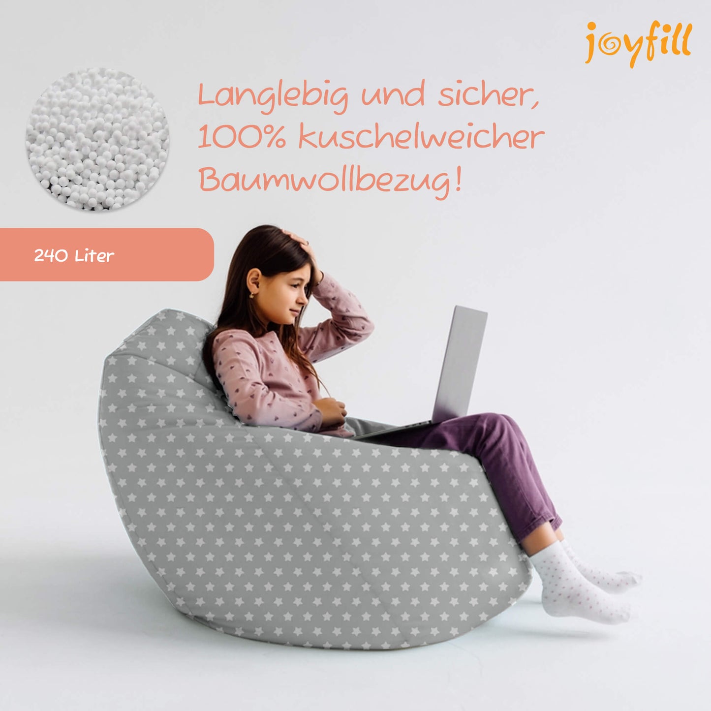 Sitzsack für Groß und Klein (EPS gefüllt | 240L) - Joyfill