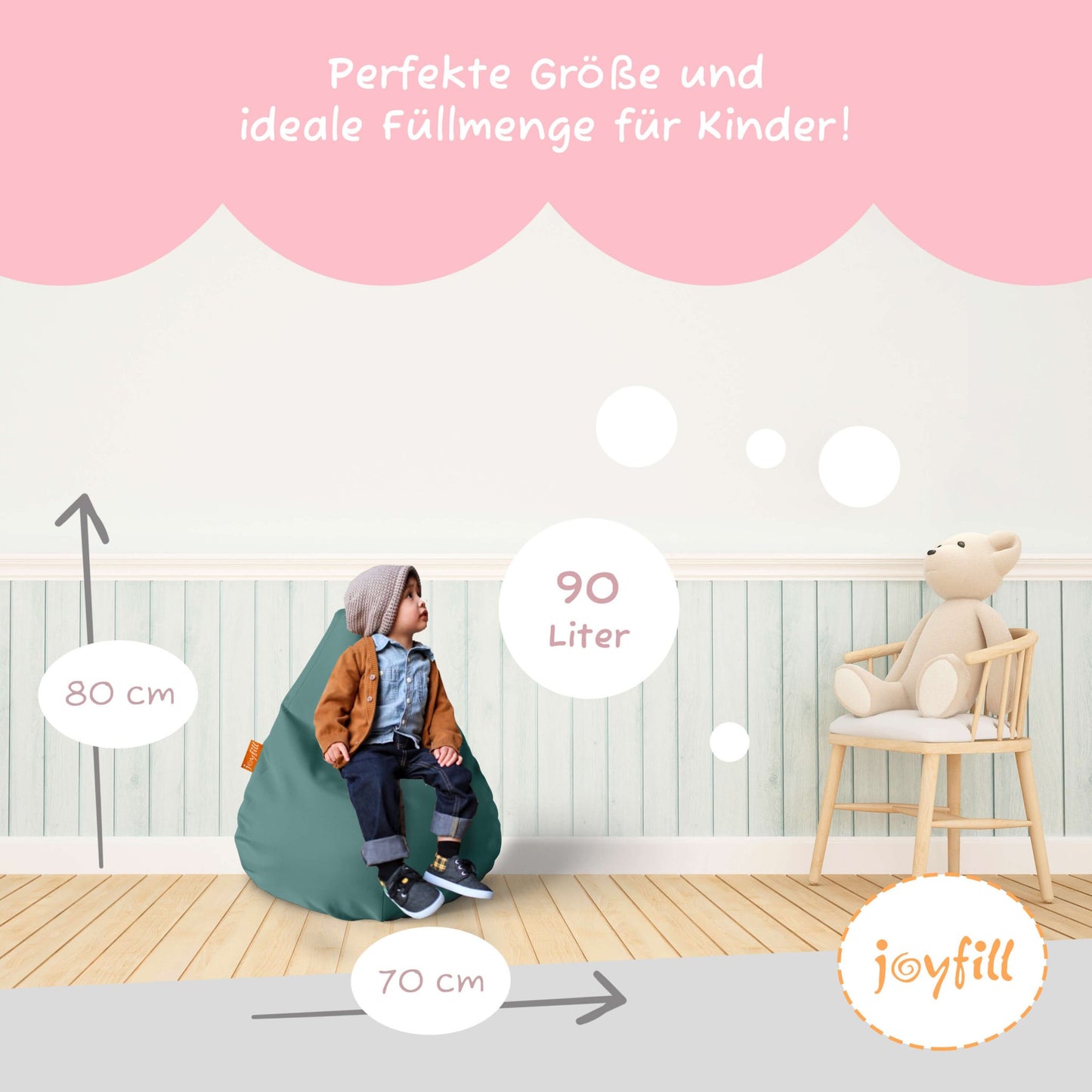 Sitzsack für Kinder (EPS gefüllt | 90L) - Joyfill