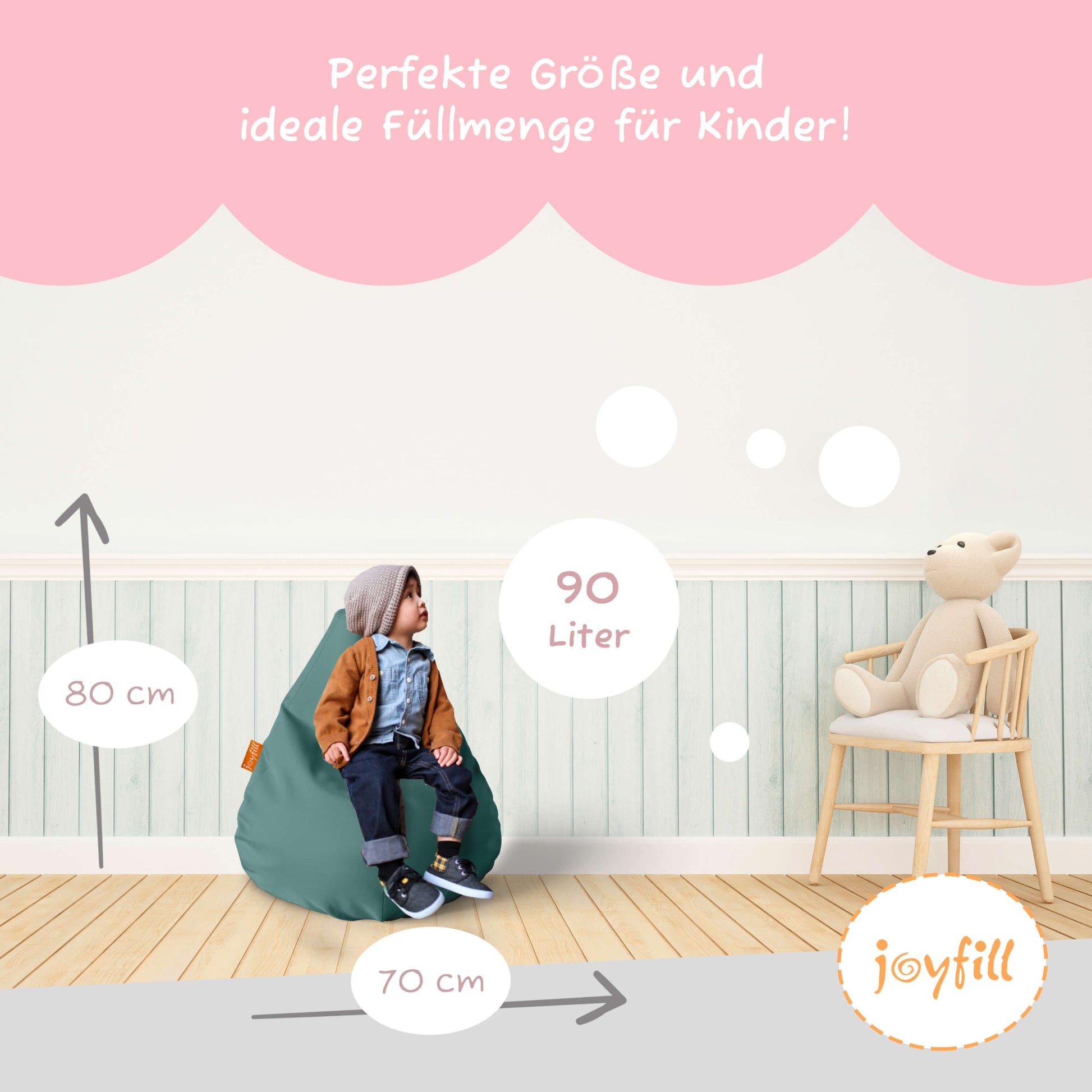 Sitzsack für Kinder (EPS gefüllt | 90L) - Joyfill