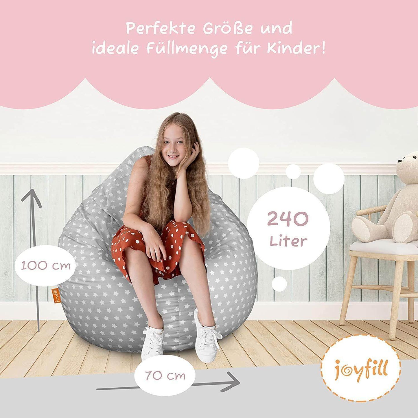 Sitzsack für Kinder (EPS gefüllt | 90L) - Joyfill