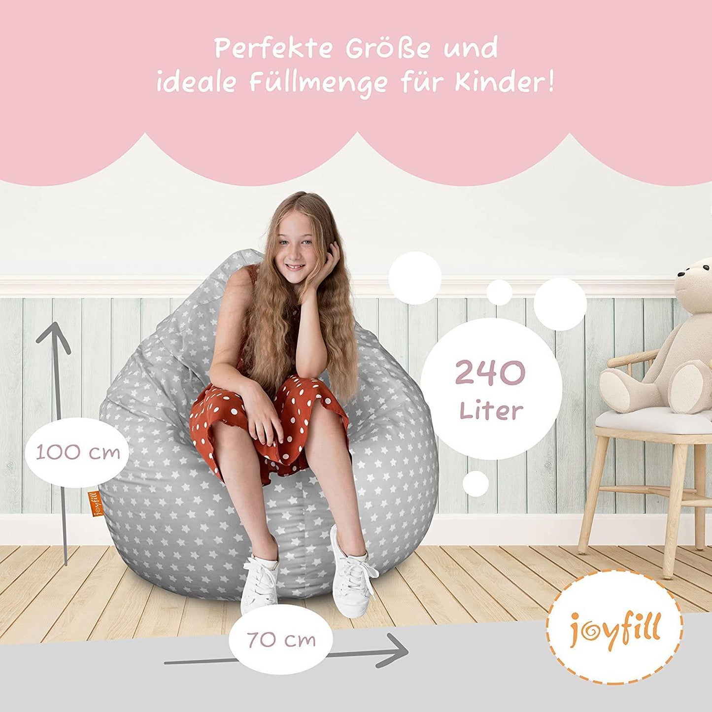 Sitzsack für Kinder (EPS gefüllt | 90L) - Joyfill