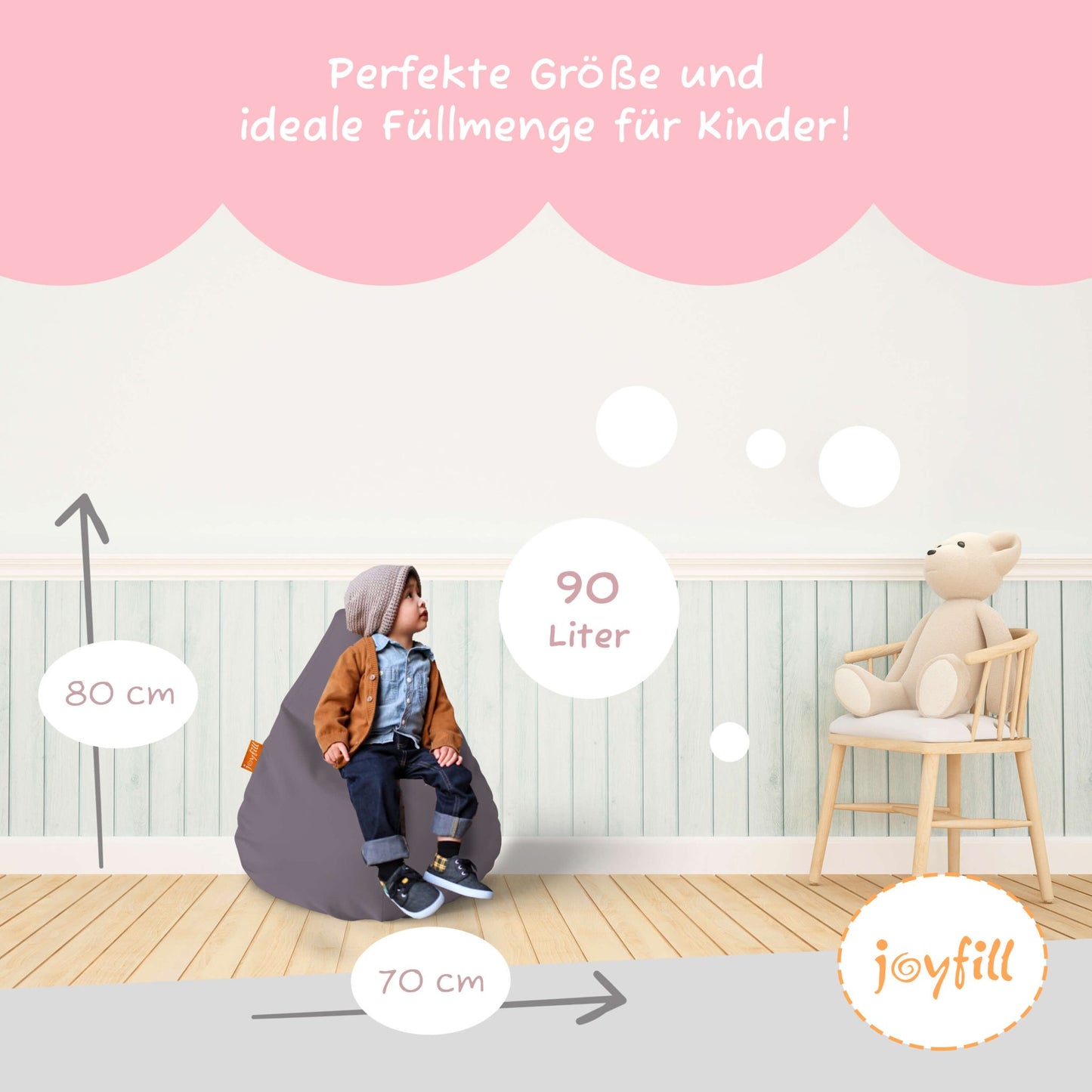 Sitzsack für Kinder (EPS gefüllt | 90L) - Joyfill