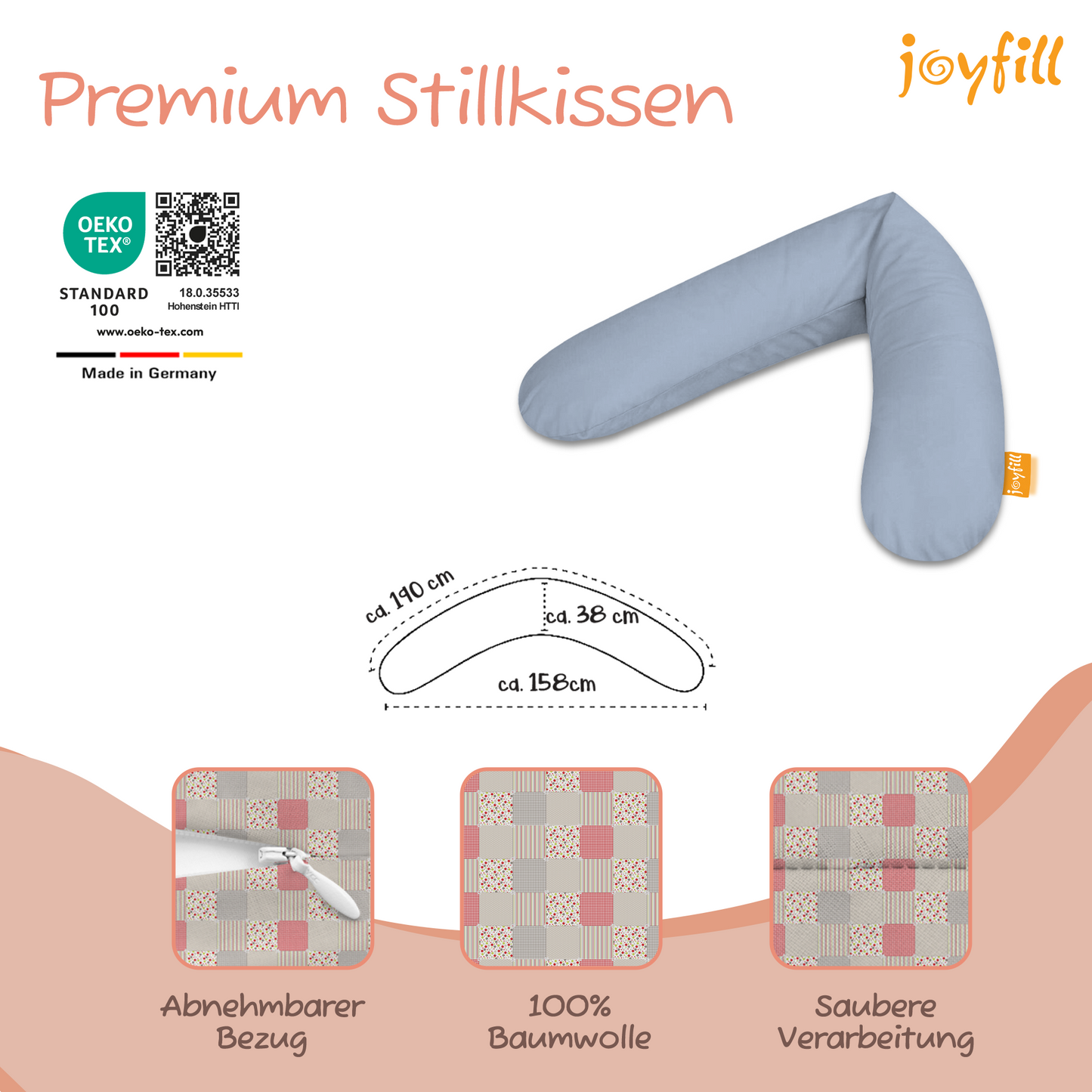 Joyfill Stillkissen (190cm) mit BioFoam