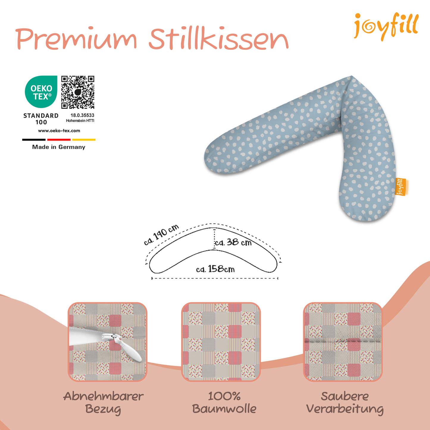 Joyfill Stillkissen (190cm) mit BioFoam