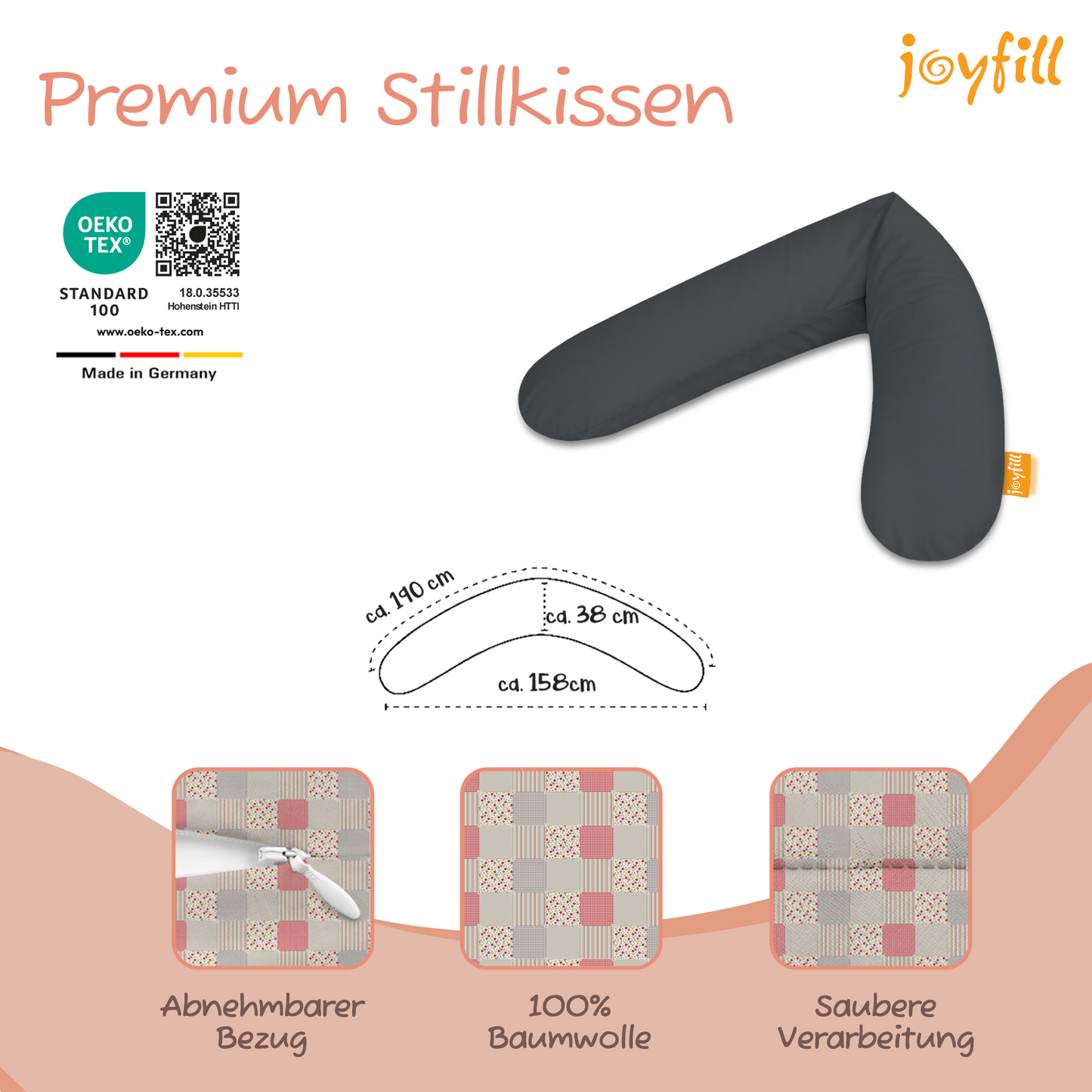 Joyfill Stillkissen (190cm) mit BioFoam