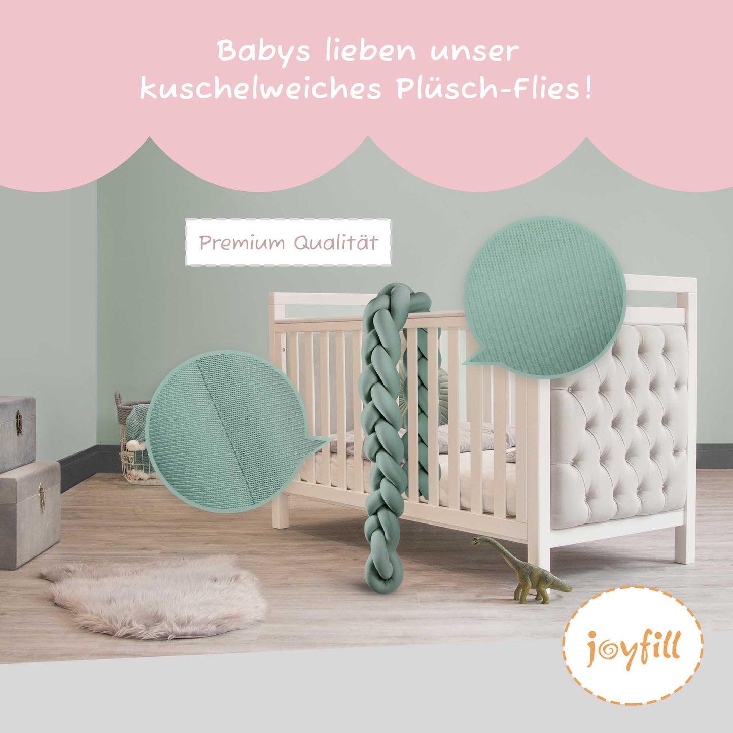 Bettumrandung - Geflochtene Nestchenschlange 200cm - Joyfill