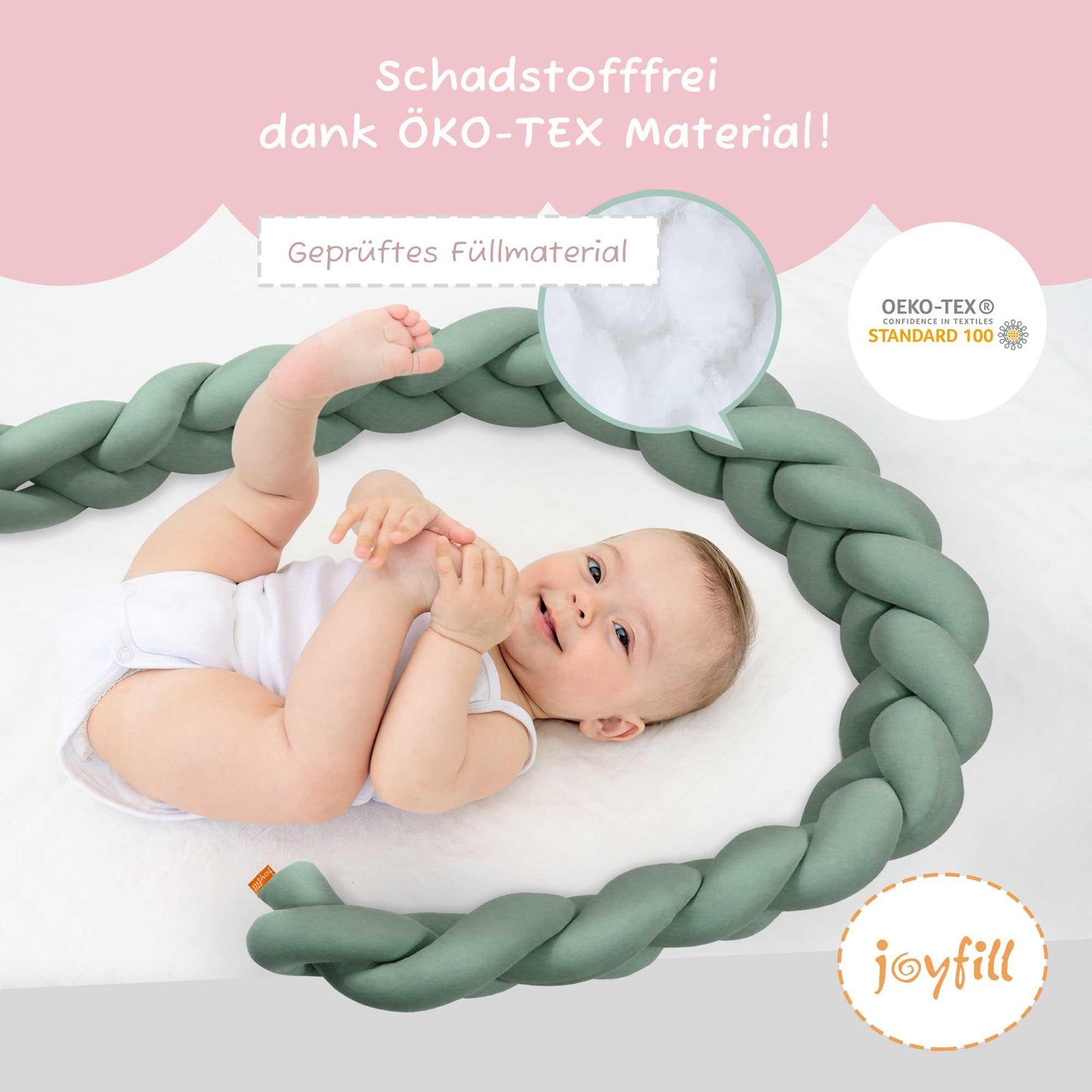 Bettumrandung - Geflochtene Nestchenschlange 200cm - Joyfill