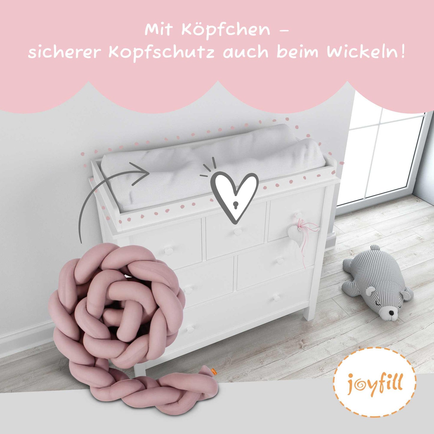 Bettumrandung - Geflochtene Nestchenschlange 200cm - Joyfill