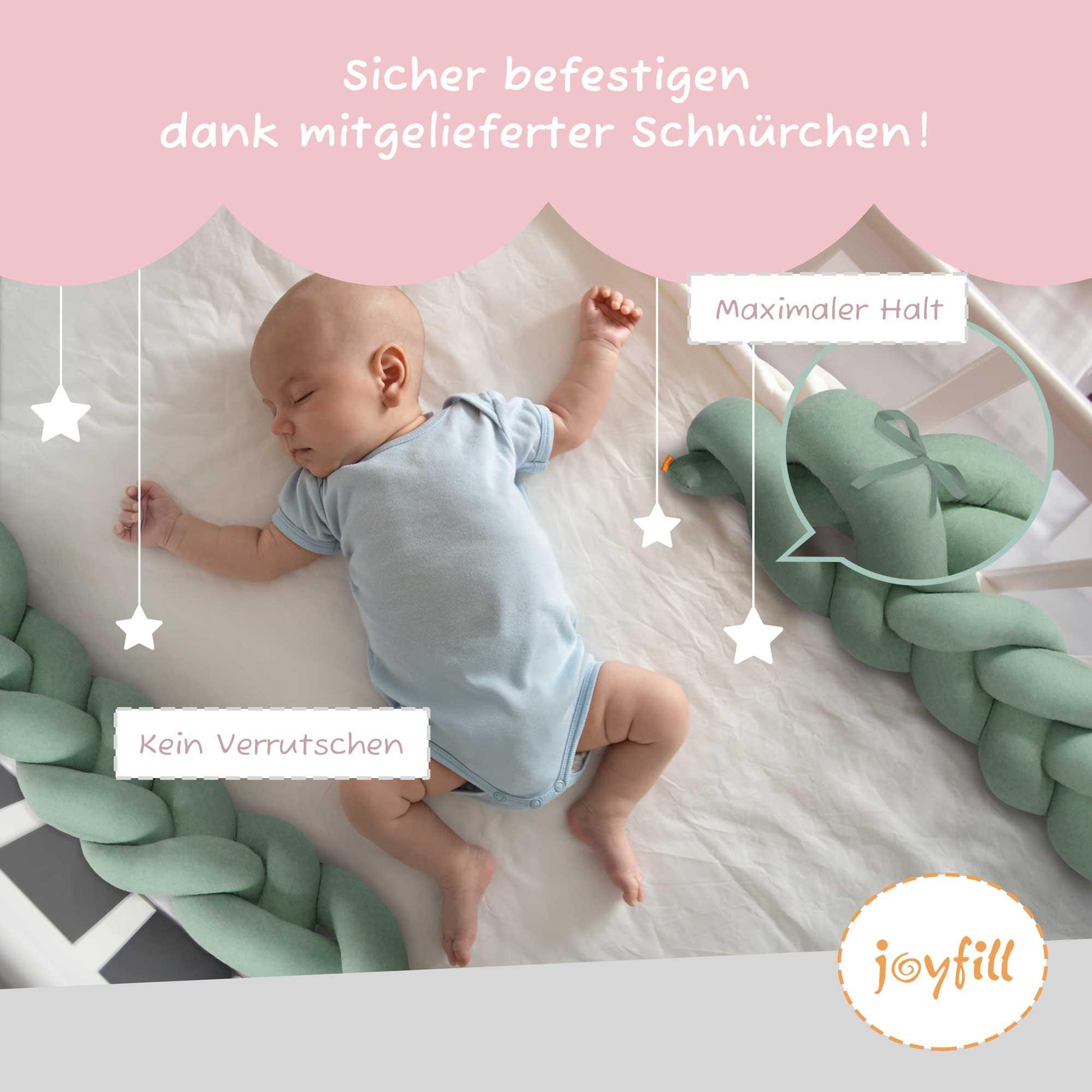 Bettumrandung - Geflochtene Nestchenschlange 200cm - Joyfill