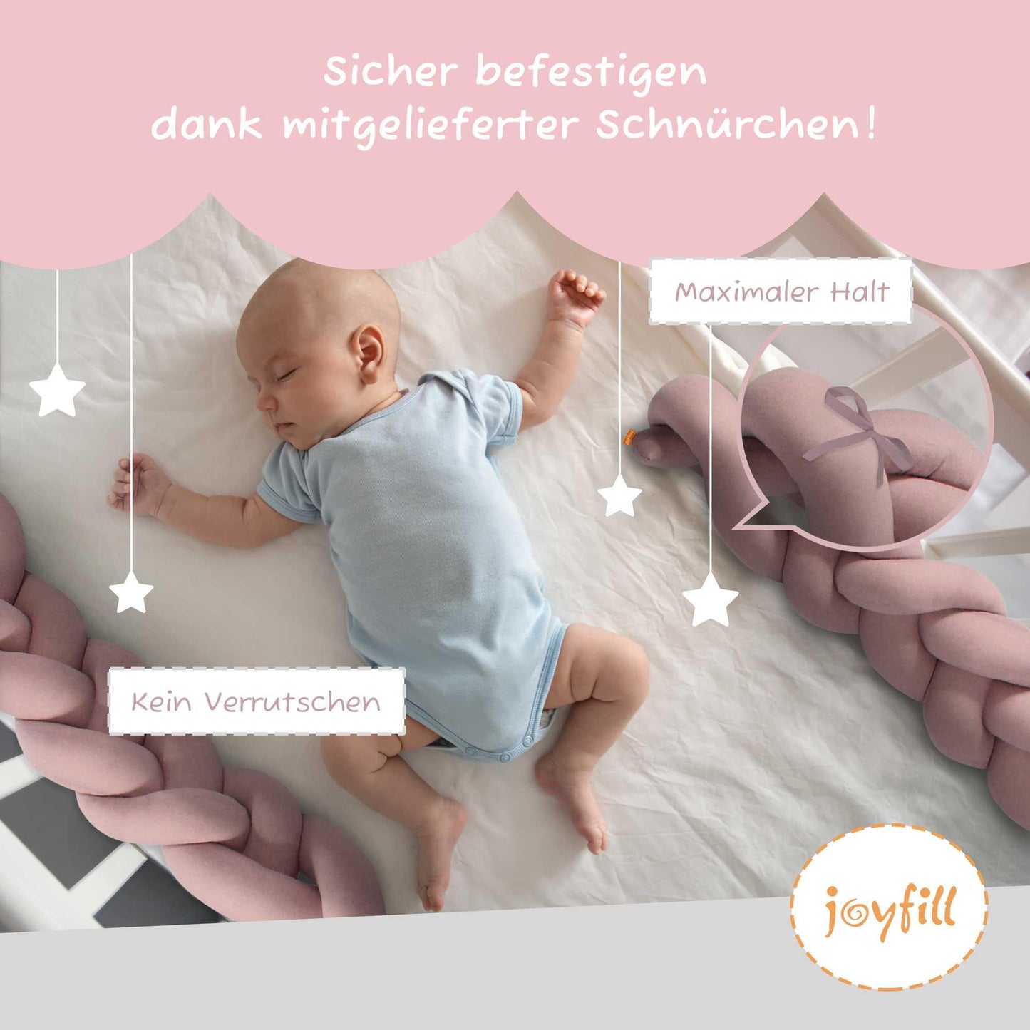 Bettumrandung - Geflochtene Nestchenschlange 200cm - Joyfill