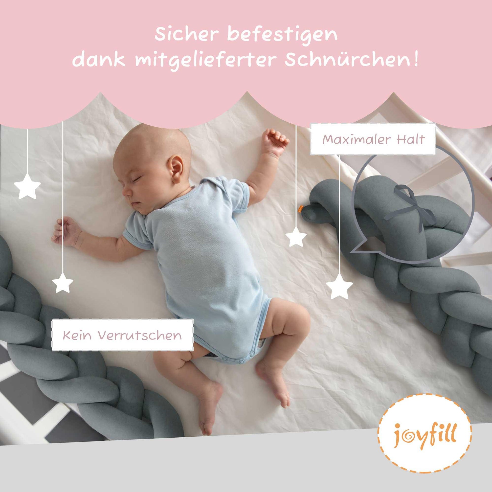 Bettumrandung - Geflochtene Nestchenschlange 300cm - Joyfill