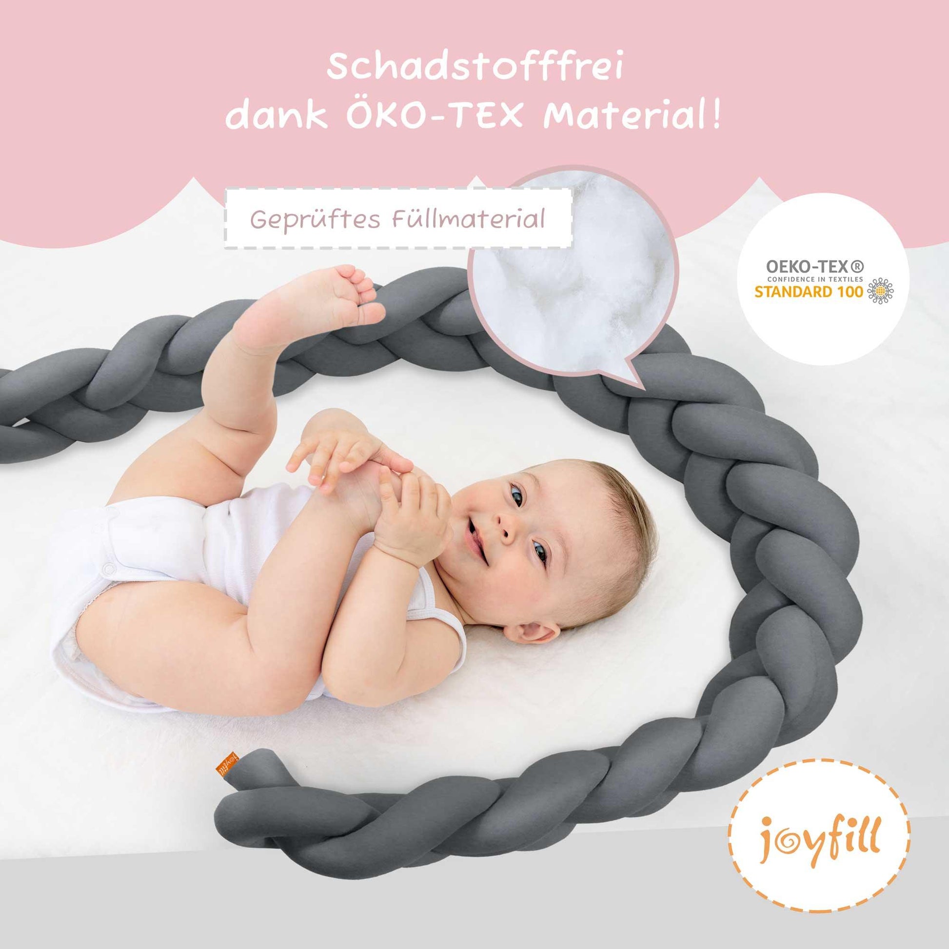 Bettumrandung - Geflochtene Nestchenschlange 300cm - Joyfill