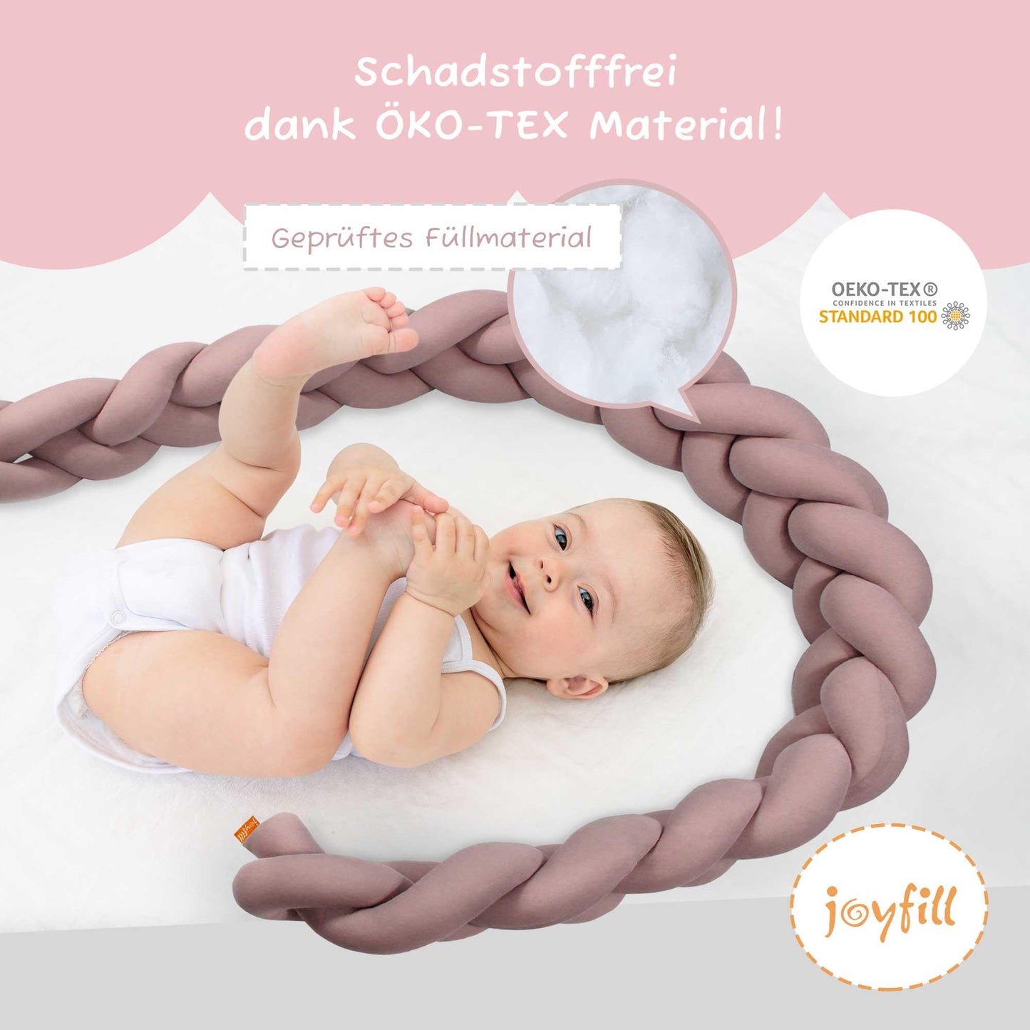 Bettumrandung - Geflochtene Nestchenschlange 300cm - Joyfill