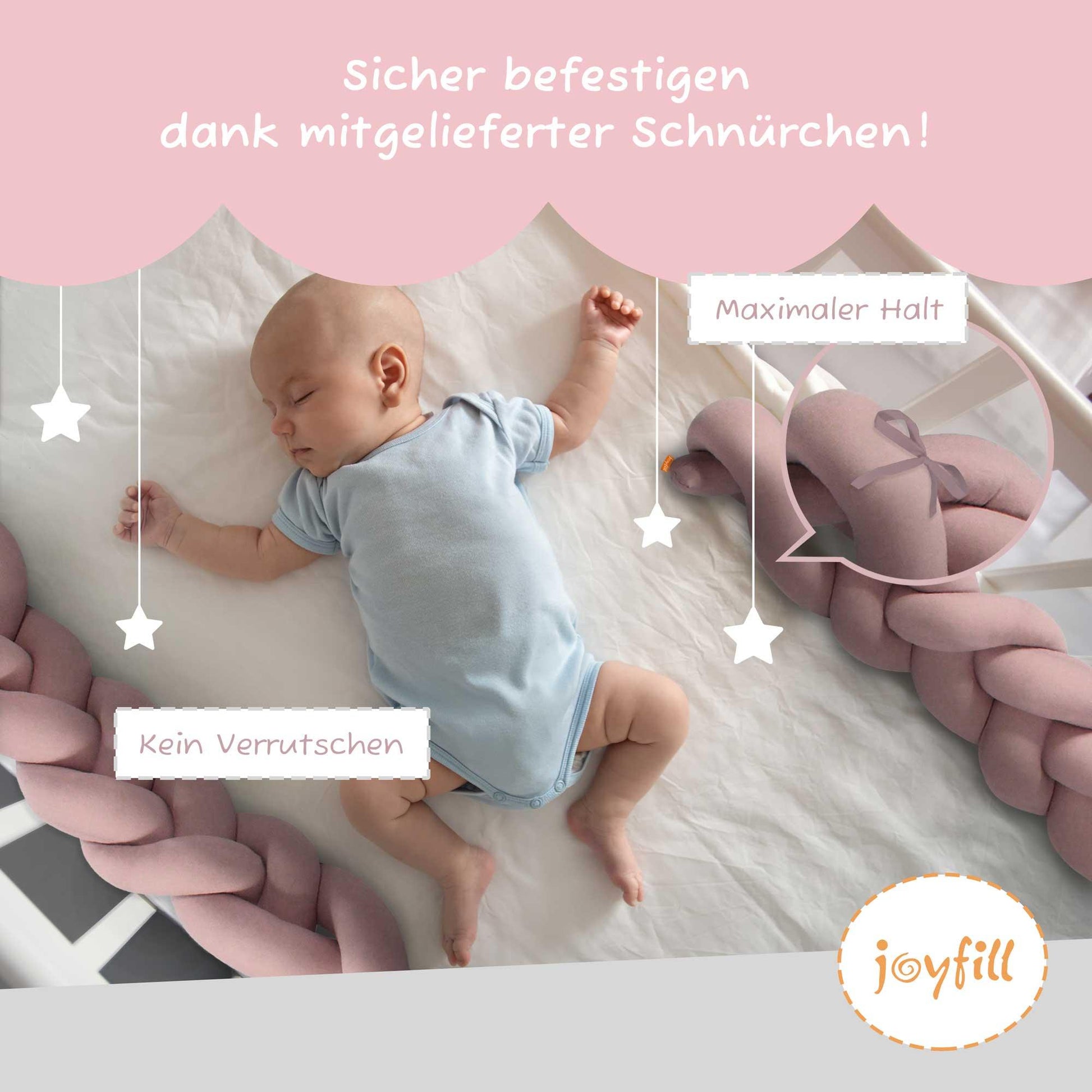 Bettumrandung - Geflochtene Nestchenschlange 300cm - Joyfill
