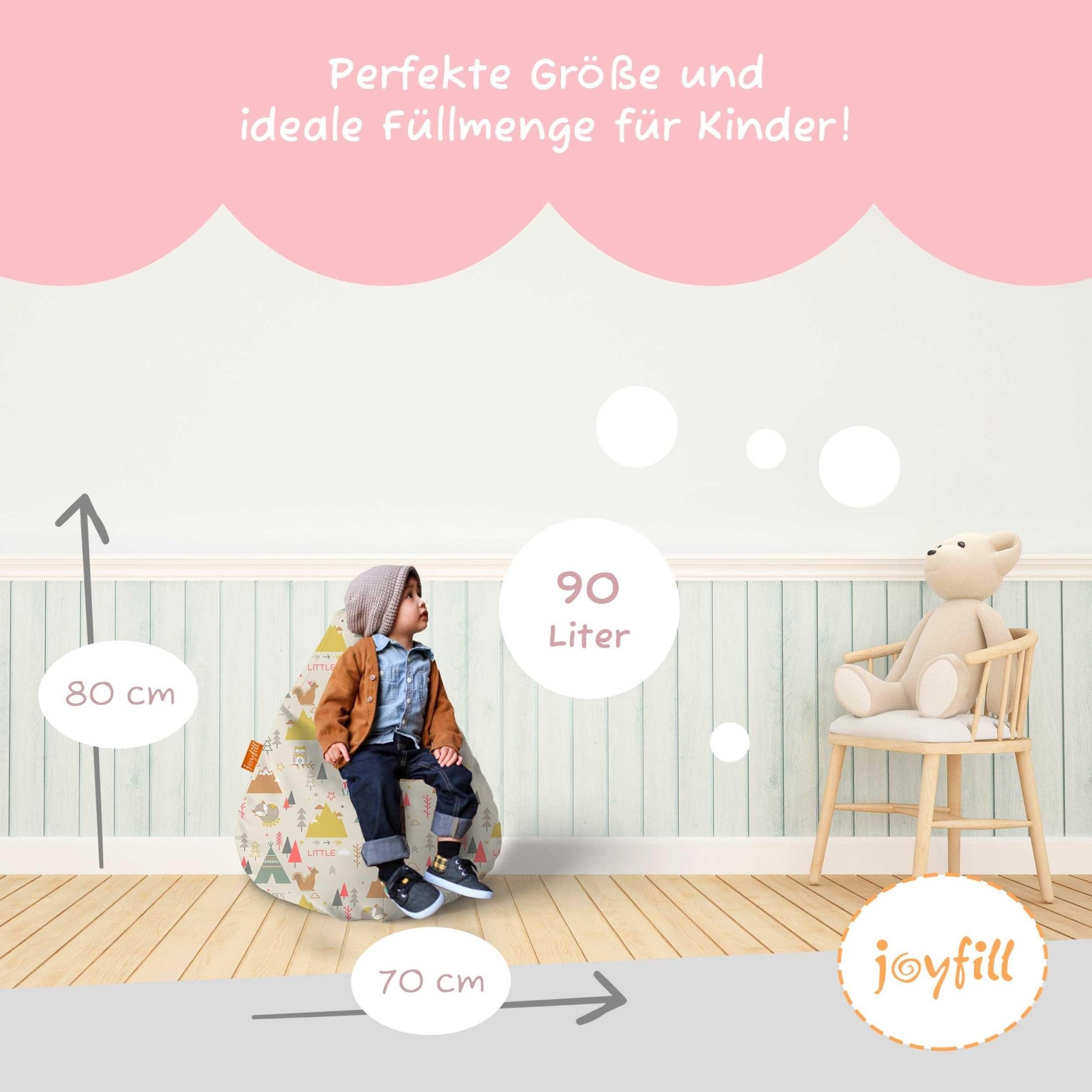 Sitzsack für Kinder (EPS gefüllt | 90L) - Joyfill