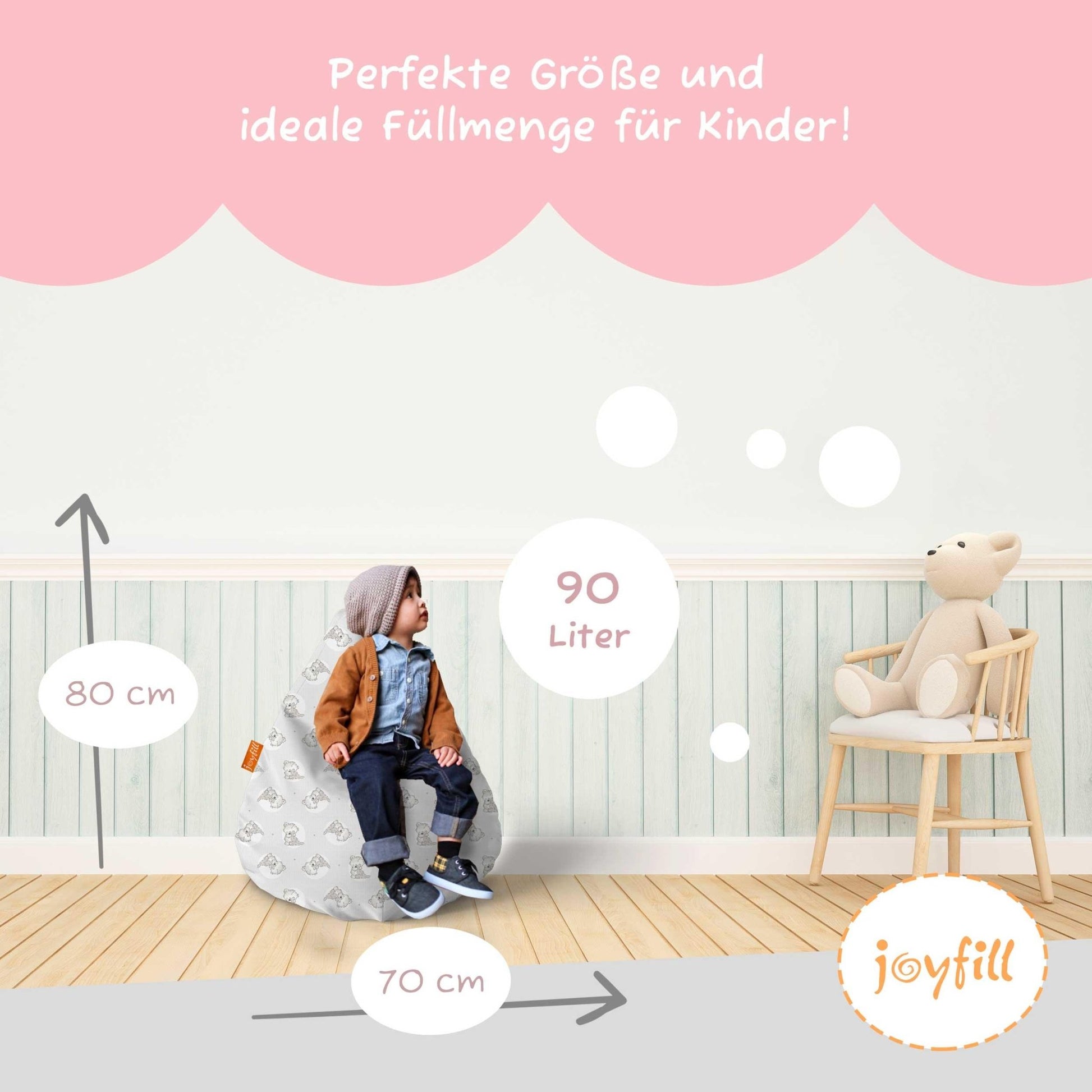 Sitzsack für Kinder (EPS gefüllt | 90L) - Joyfill